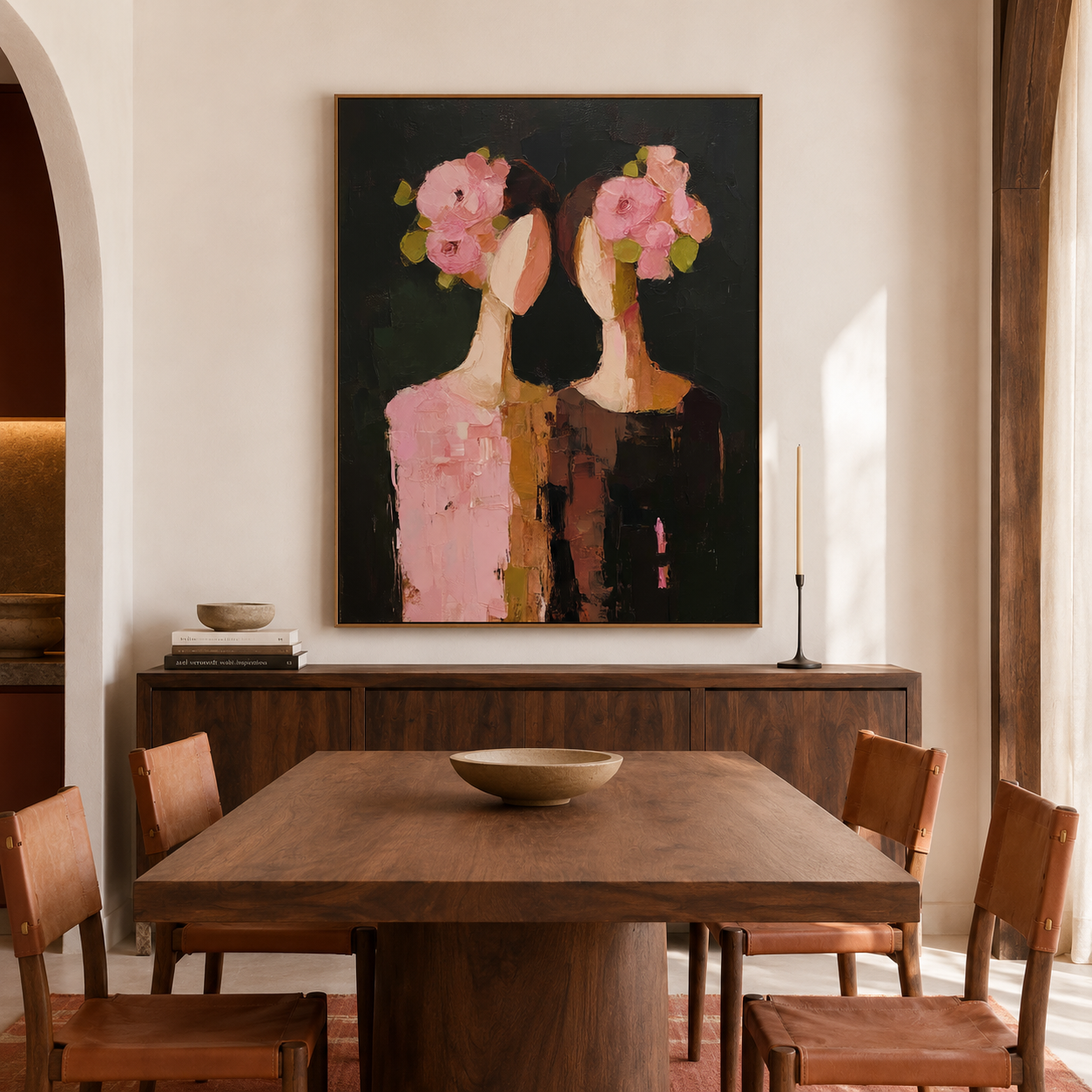 Blooming Silence – Abstract Floral Figurative Wall Art