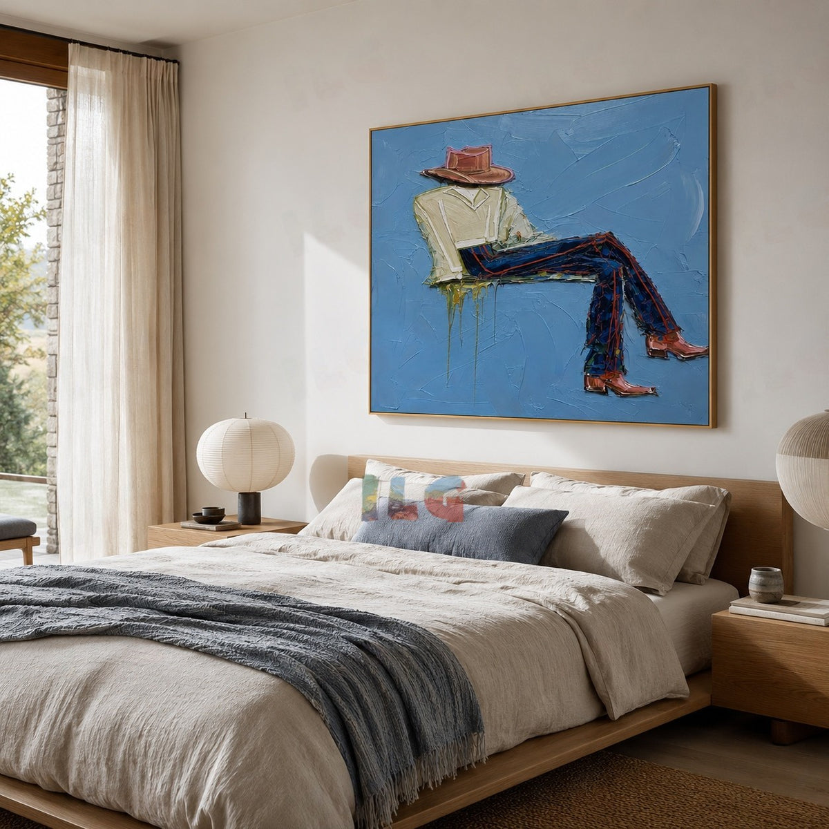 Blue Drift Lounge – Modern Reclining Figurative Wall Art