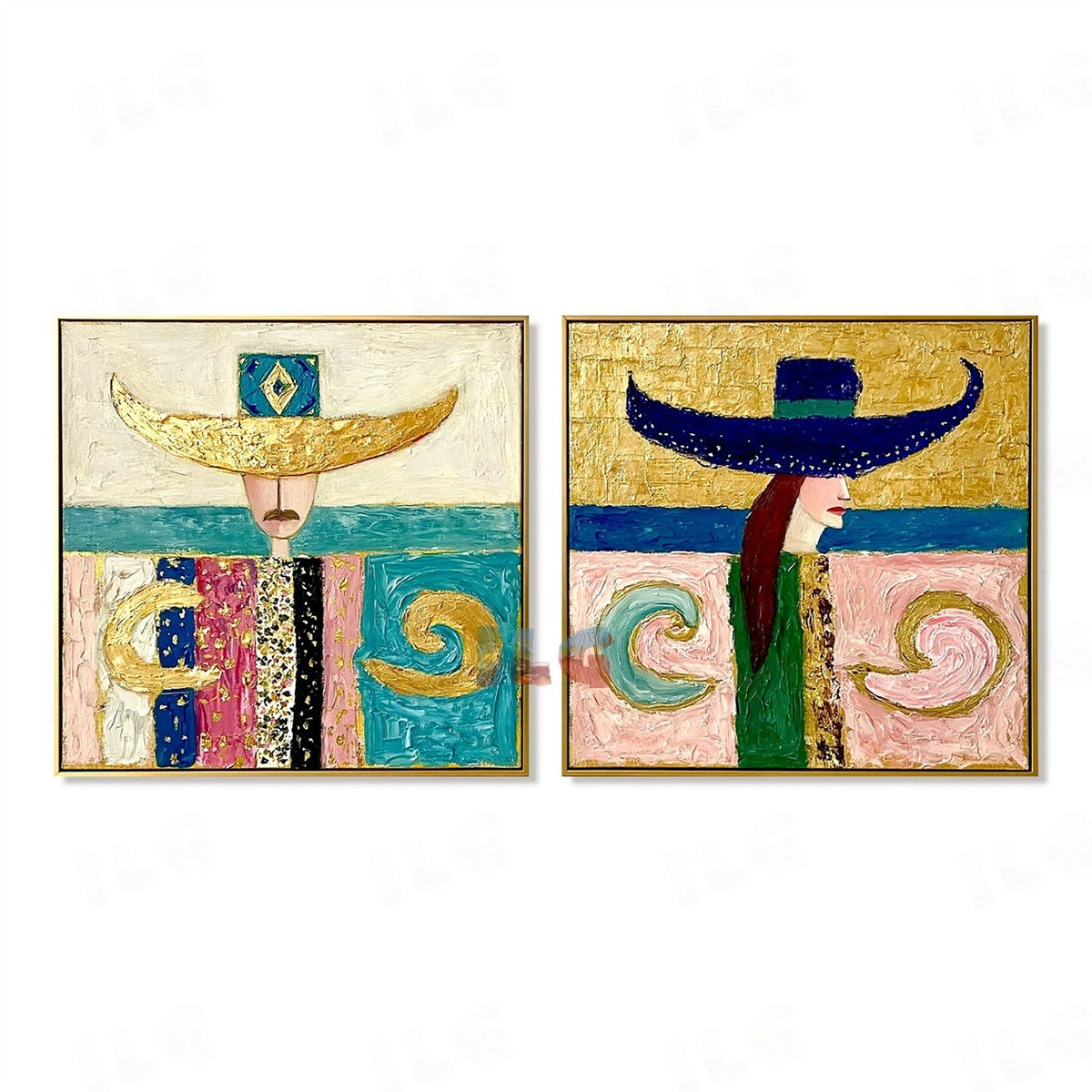 Coastal Riders – Abstract Portrait Wall Art Set