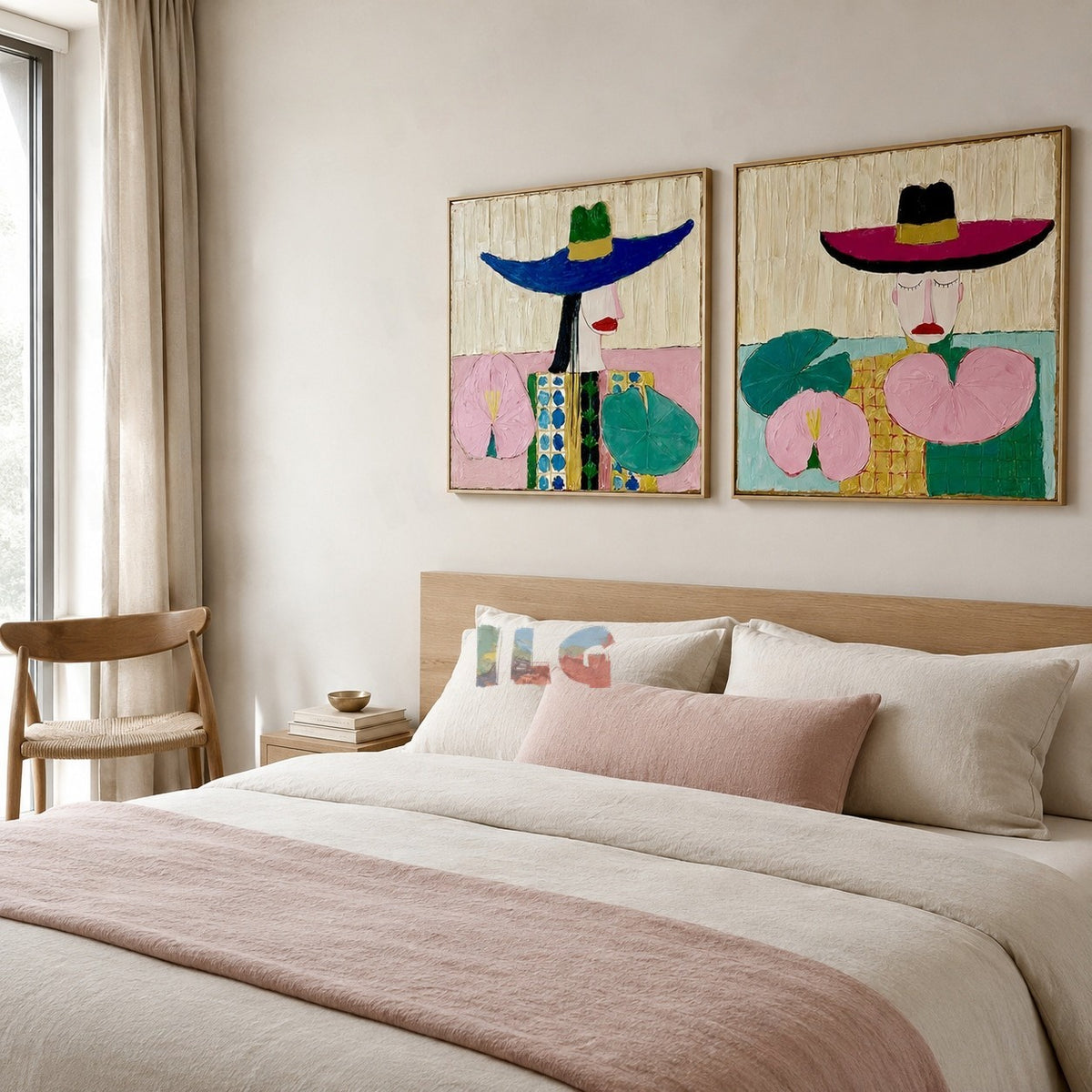 Colorful Desert Muse – Abstract Portrait Wall Art Set