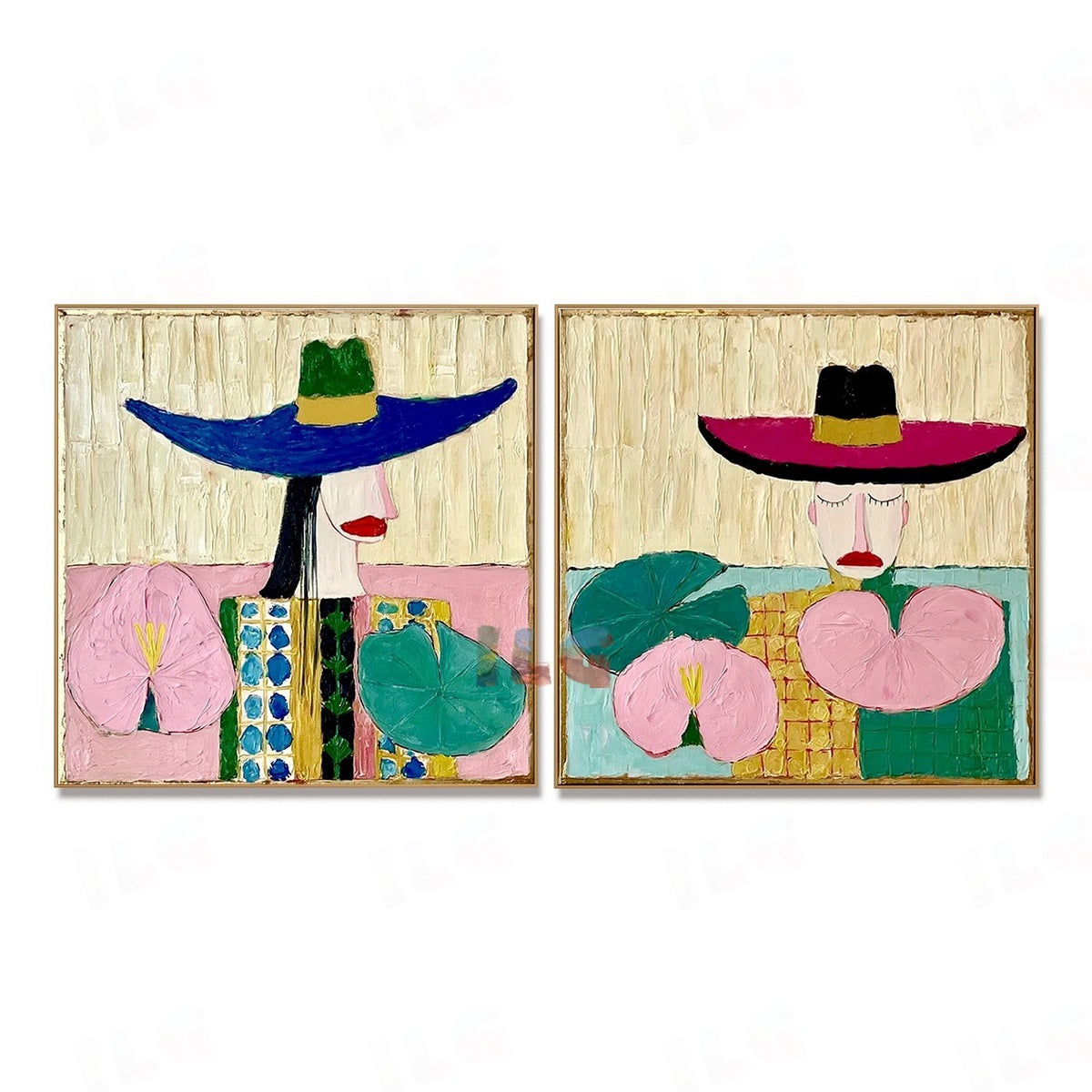 Colorful Desert Muse – Abstract Portrait Wall Art Set