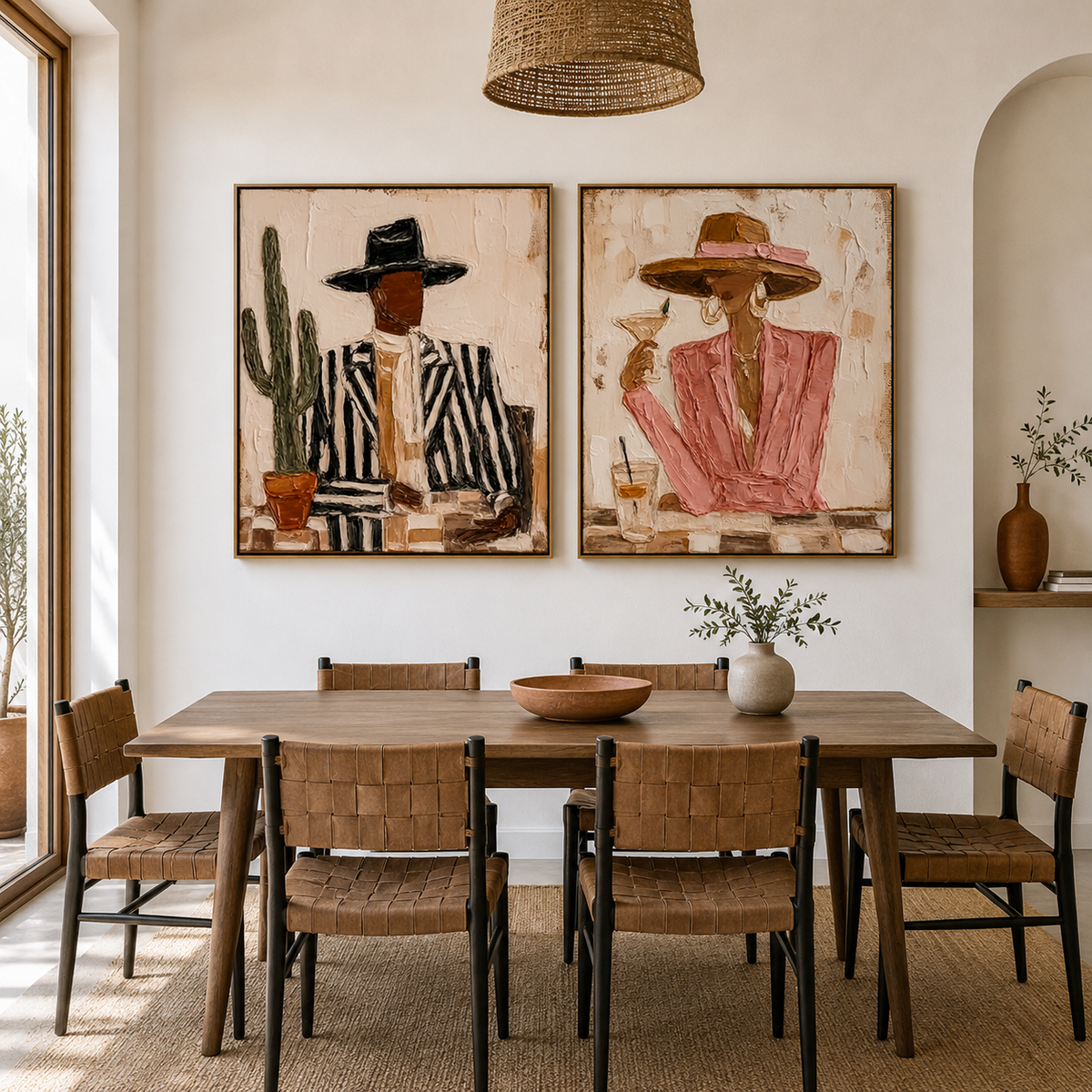 Desert Chic Duo – Abstract Fashion Portrait Wall Art