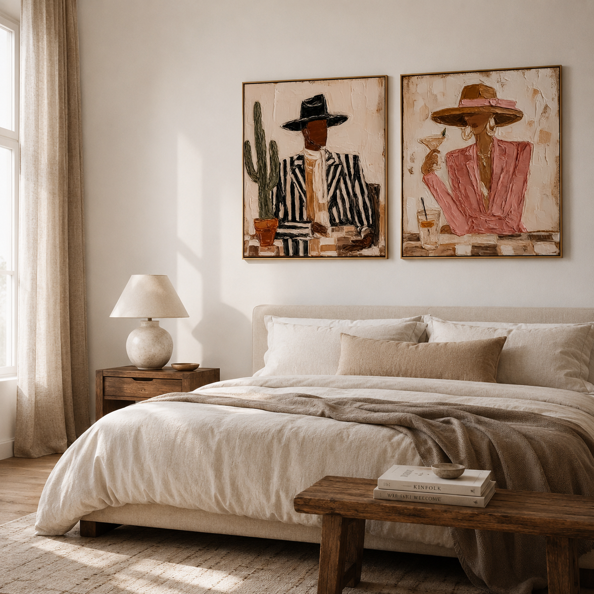 Desert Chic Duo – Abstract Fashion Portrait Wall Art