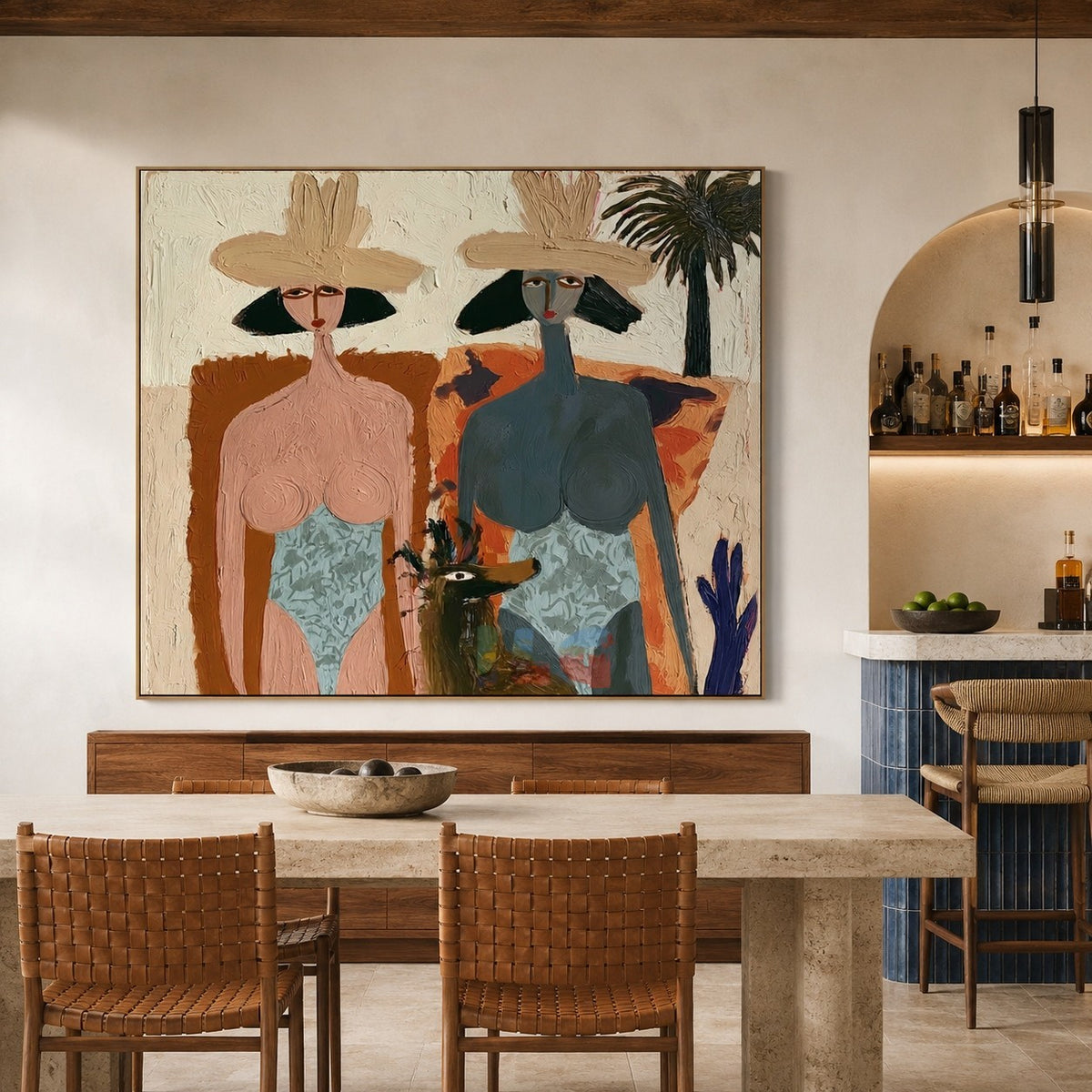 Desert Duo Portrait – Abstract Figurative Wall Art
