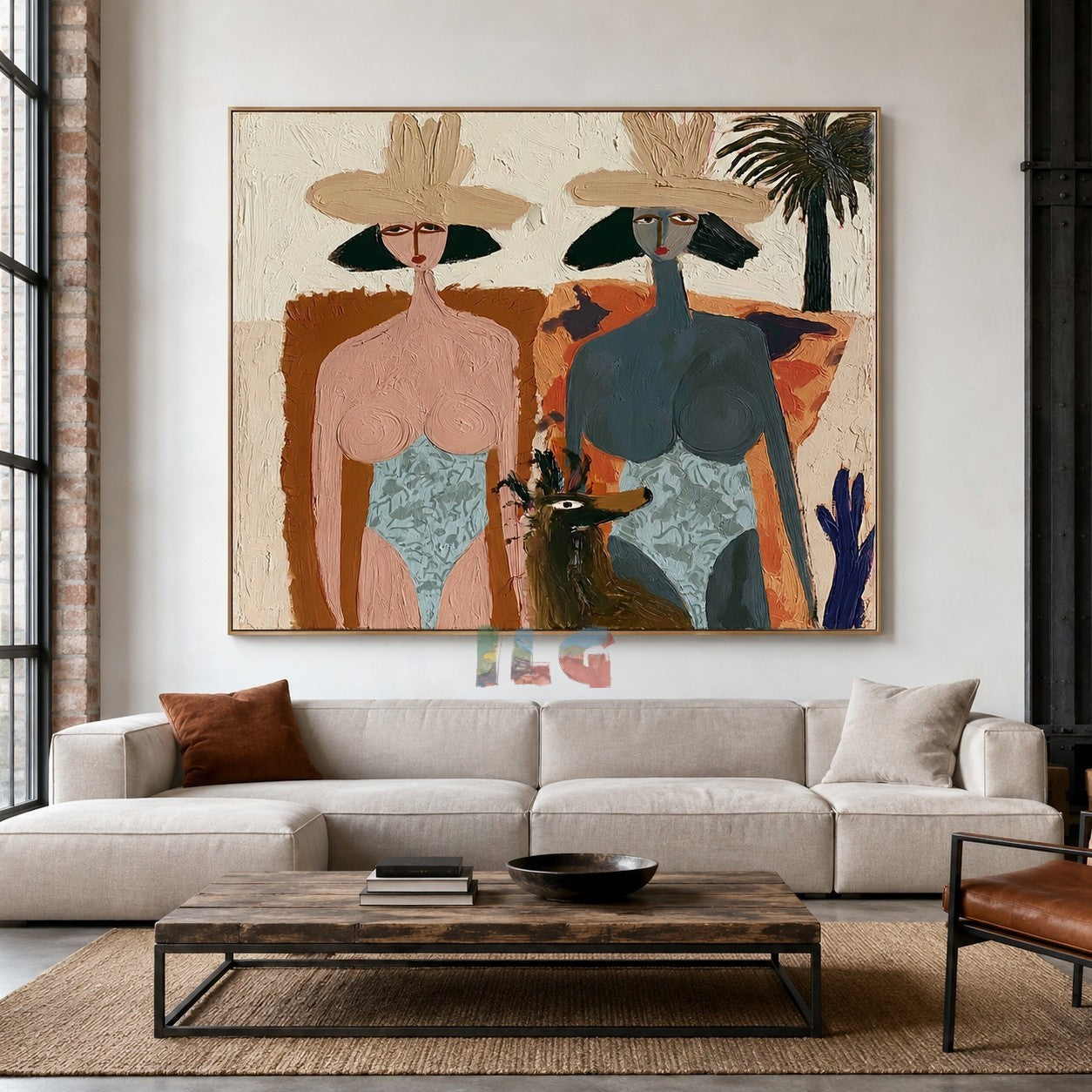 Desert Duo Portrait – Abstract Figurative Wall Art