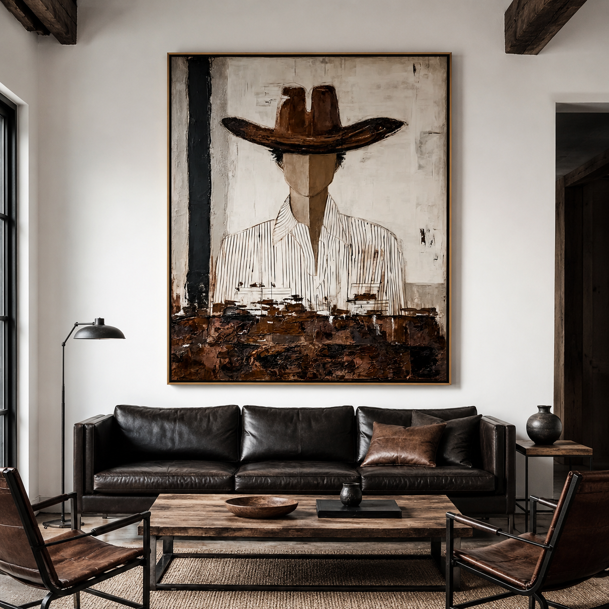 Desert Nomad Portrait – Abstract Cowboy Wall Art