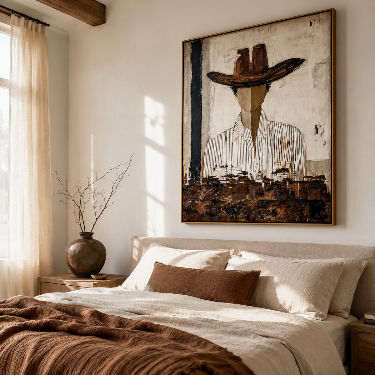 Desert Nomad Portrait – Abstract Cowboy Wall Art