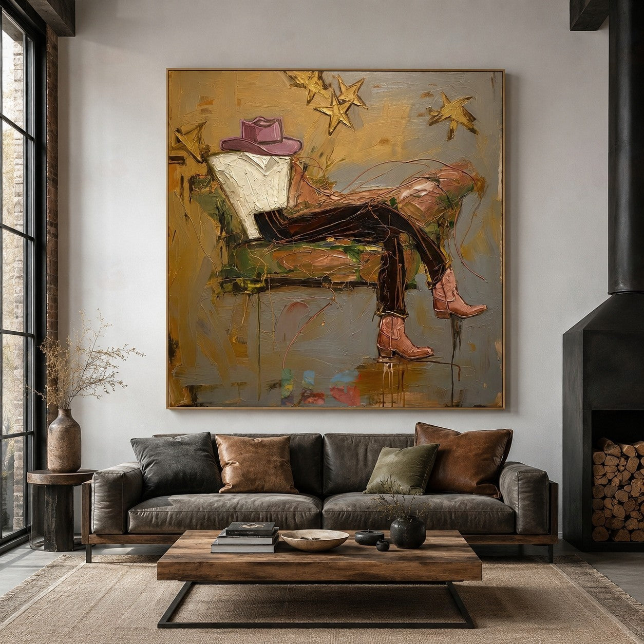 Golden Echo Wanderer – Contemporary Figurative Wall Art