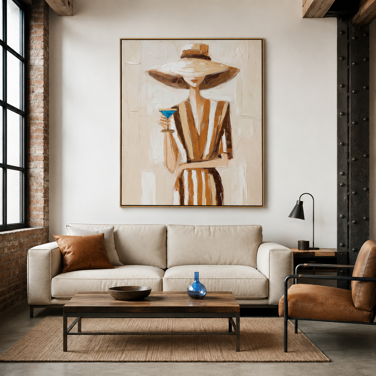 Golden Hour Muse – Modern Abstract Female Portrait Wall Art