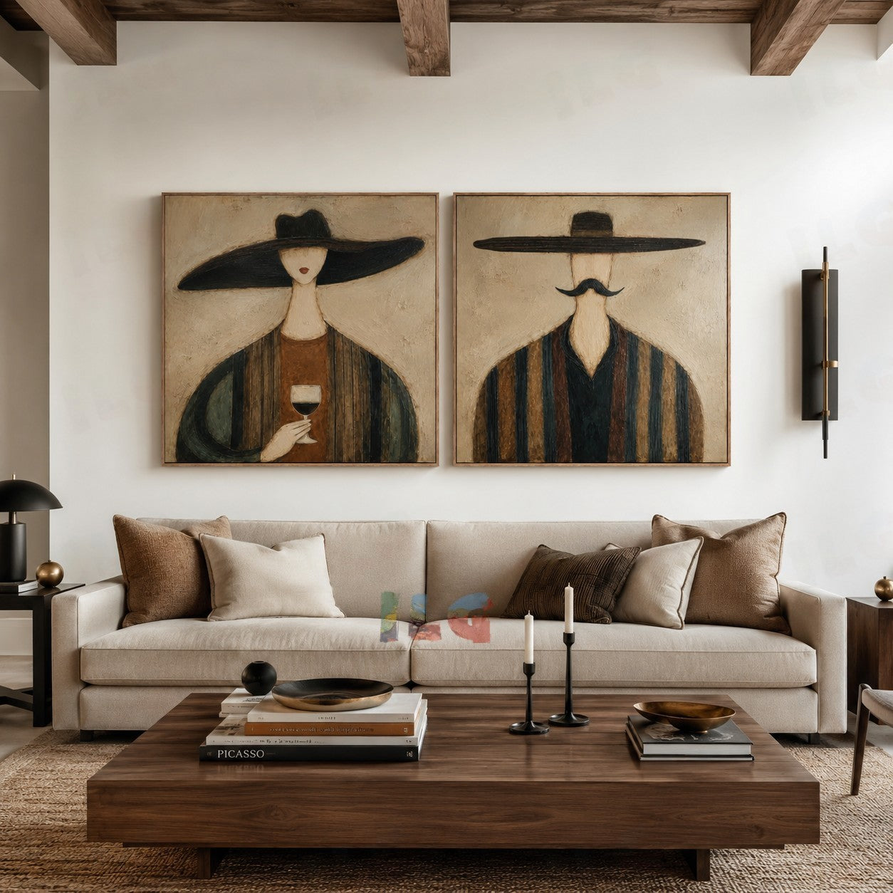 Mustache Society Duo – Figurative Wall Art