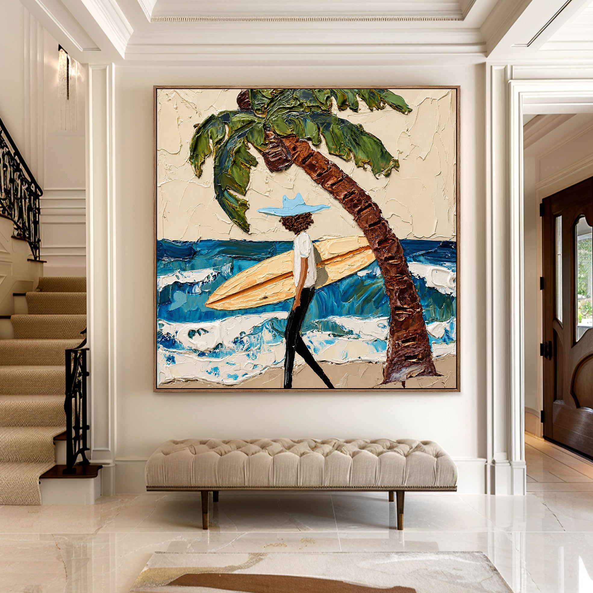 Ocean Palm Escape – Coastal Figurative Wall Art