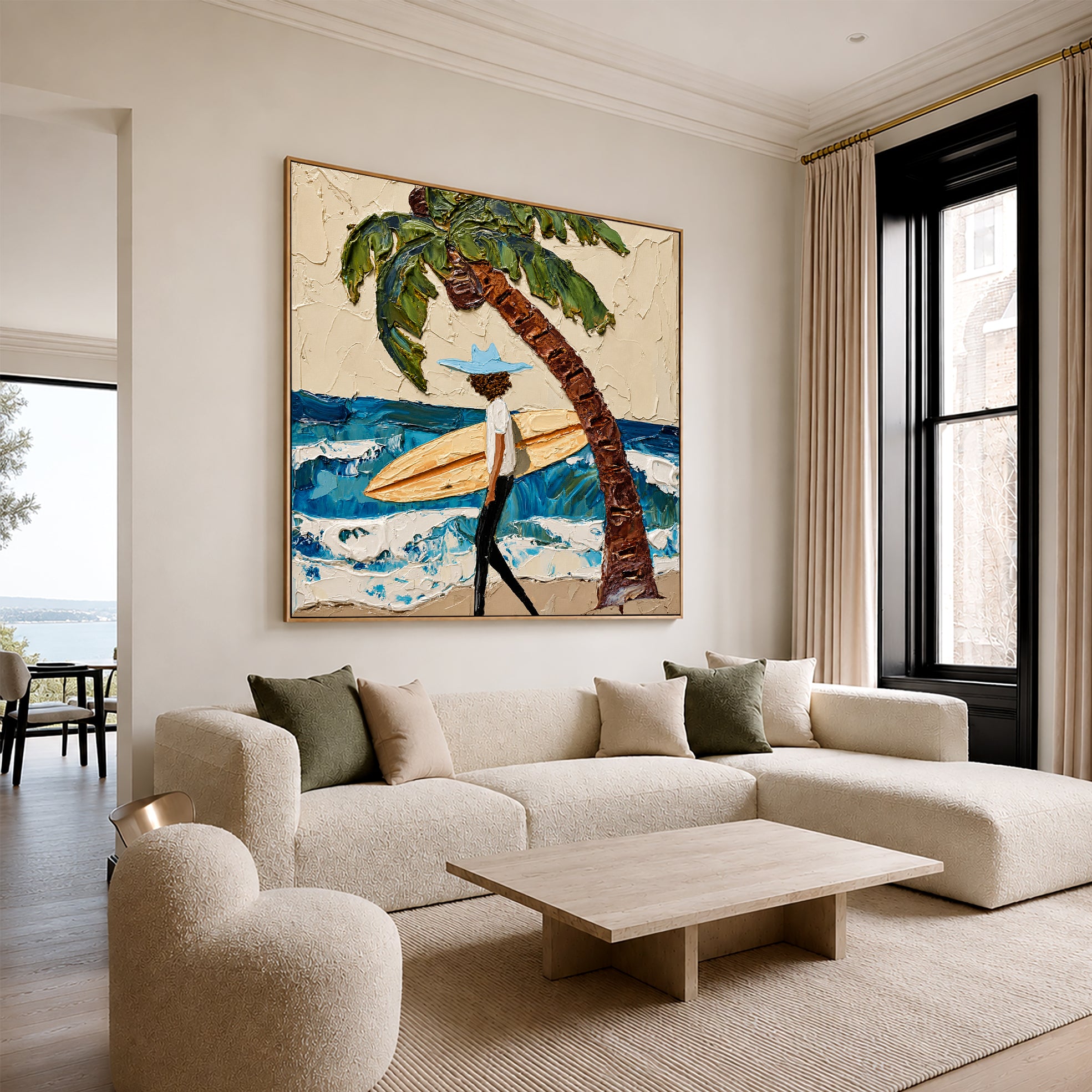 Ocean Palm Escape – Coastal Figurative Wall Art