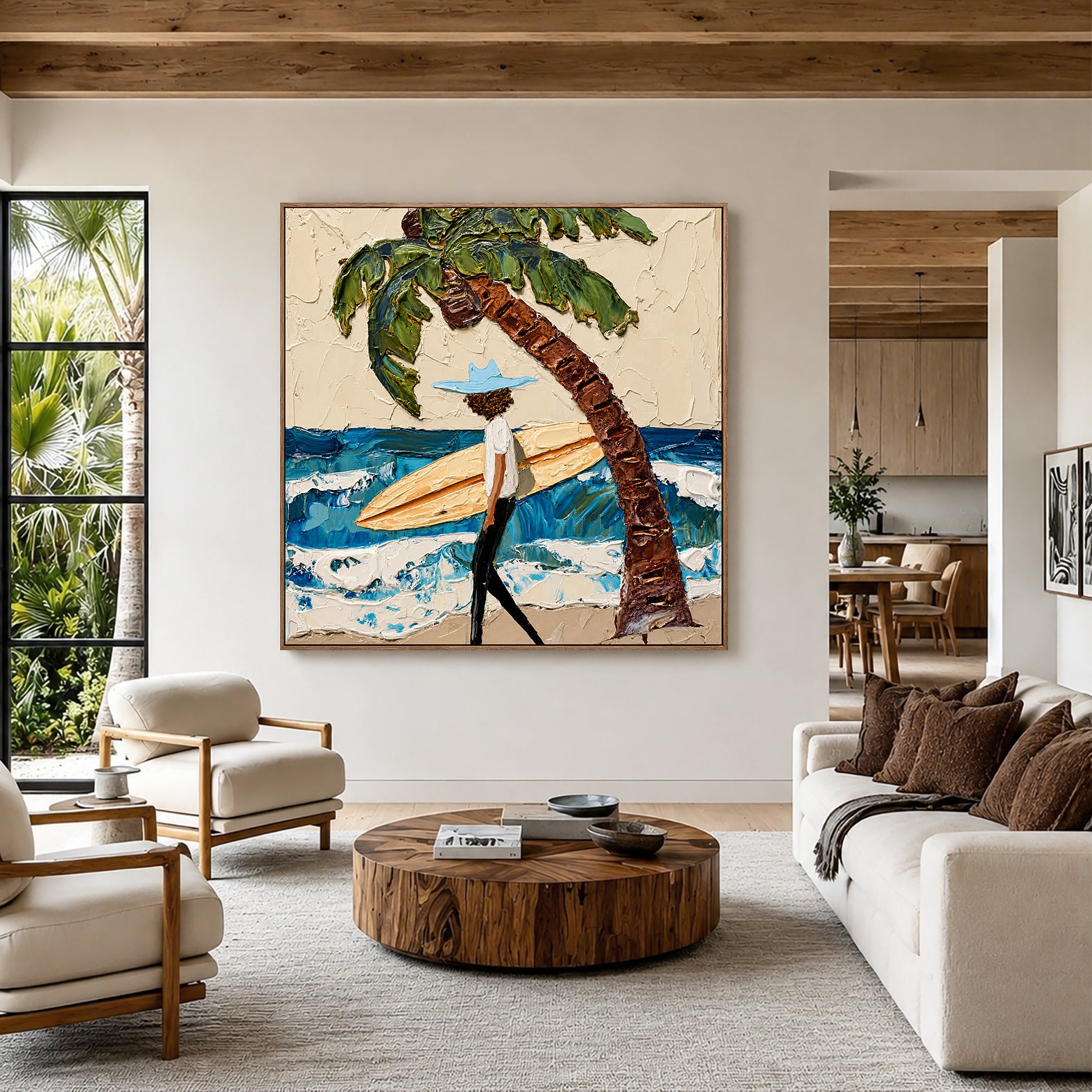 Ocean Palm Escape – Coastal Figurative Wall Art