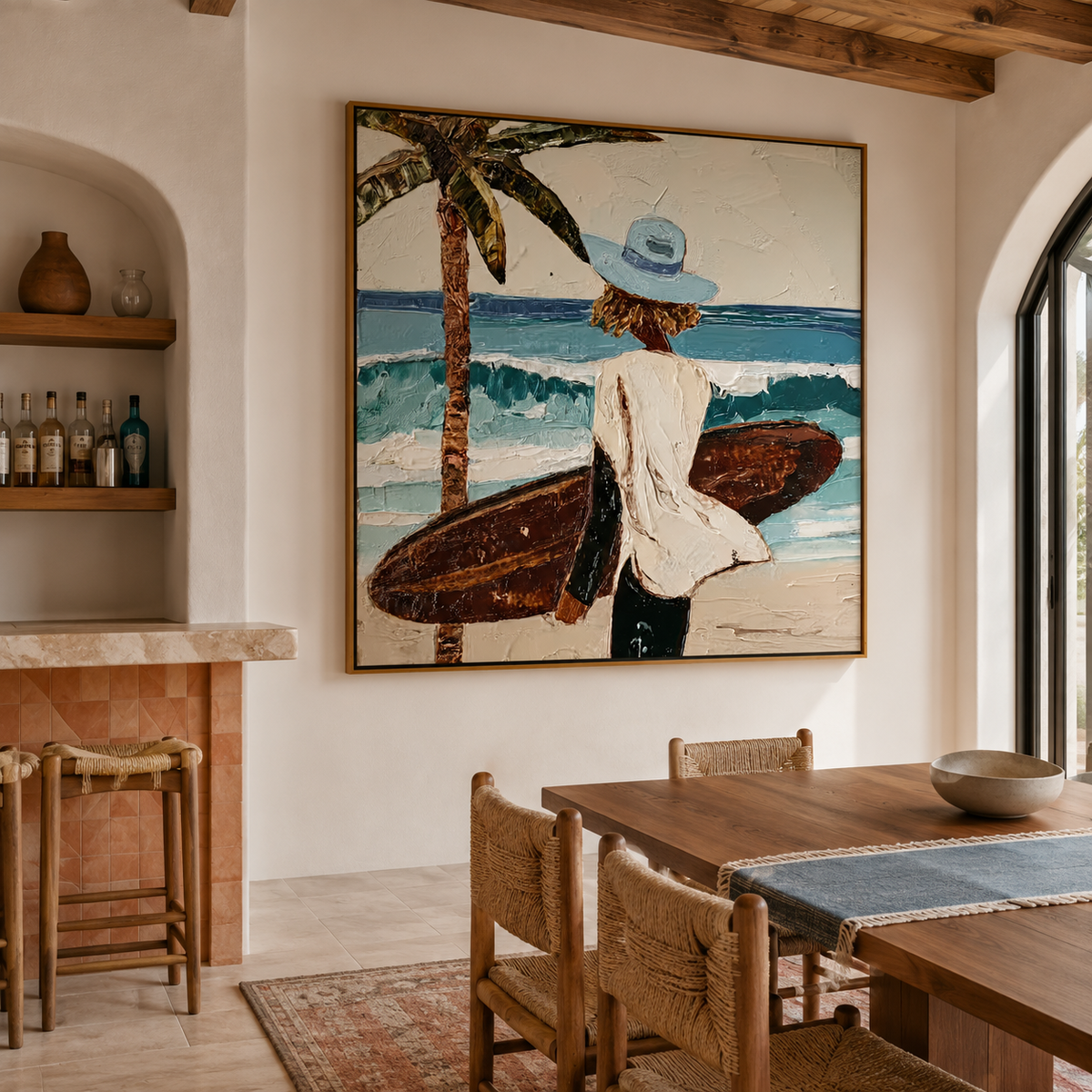Ocean Reverie – Coastal Surfboard Landscape Wall Art
