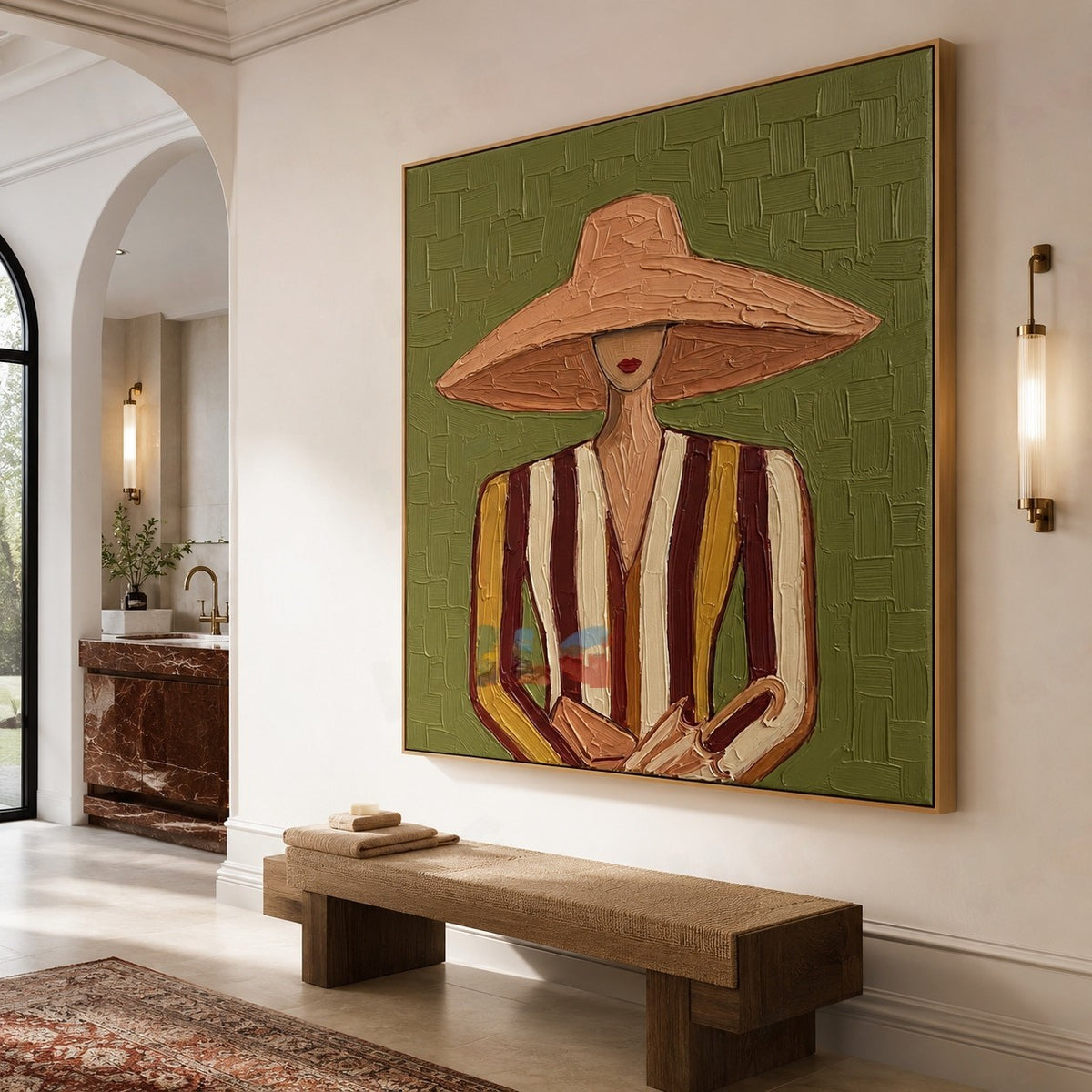 Olive Muse Portrait – Modern Figurative Wall Art