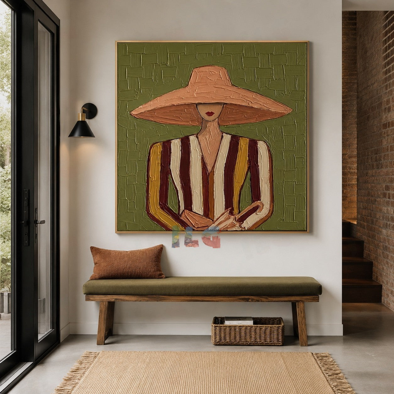 Olive Muse Portrait – Modern Figurative Wall Art