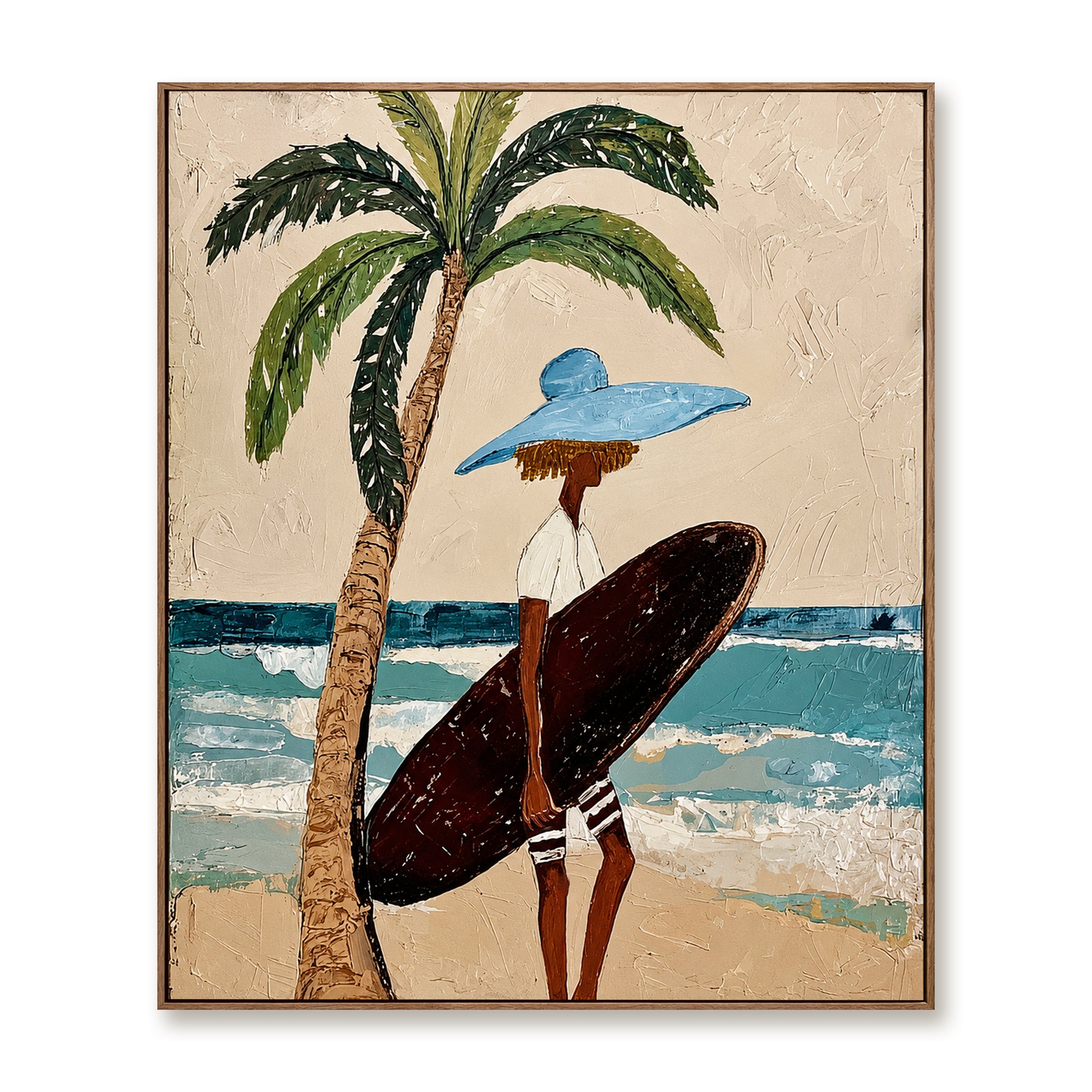 Palm Breeze Voyager – Coastal Figurative Wall Art