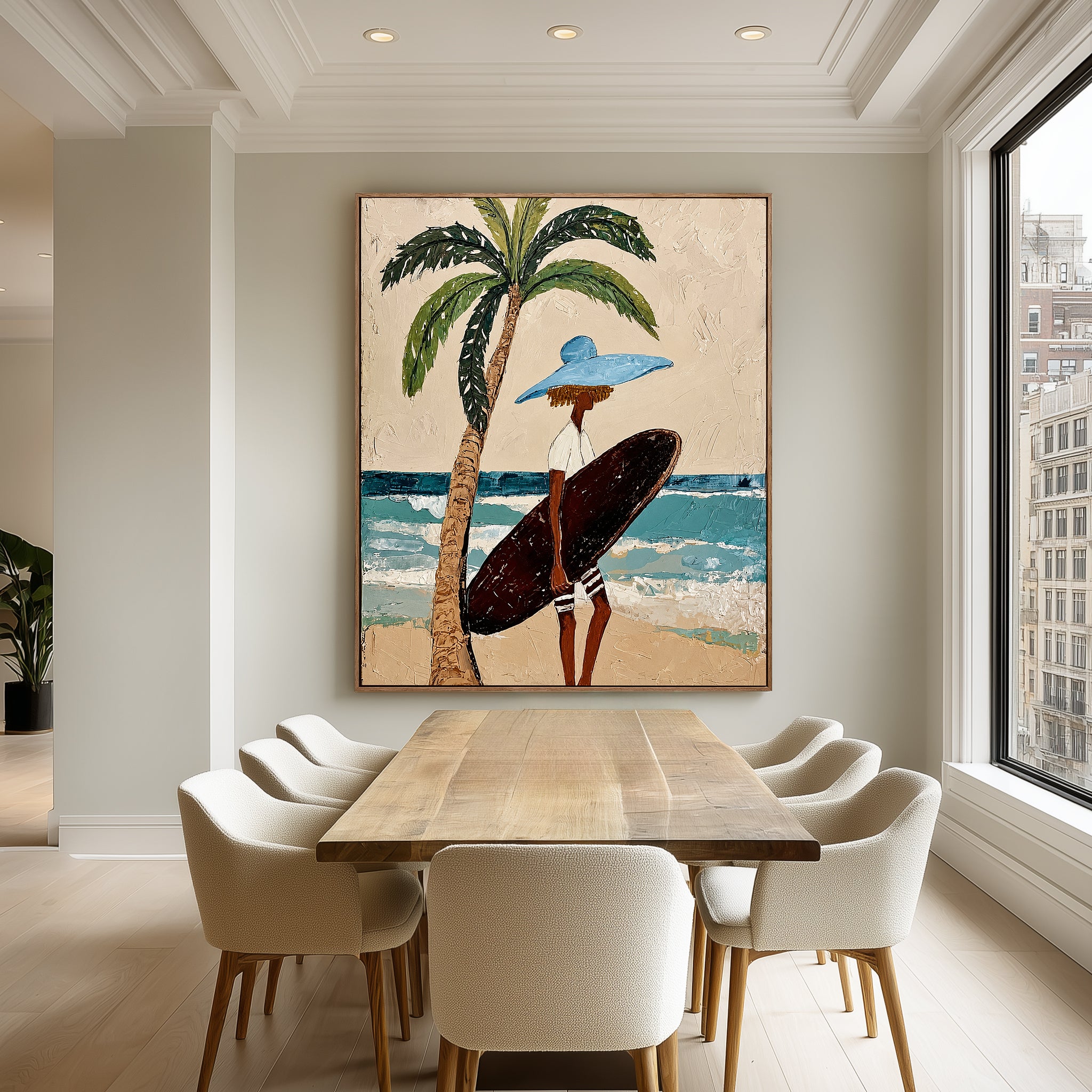 Palm Breeze Voyager – Coastal Figurative Wall Art