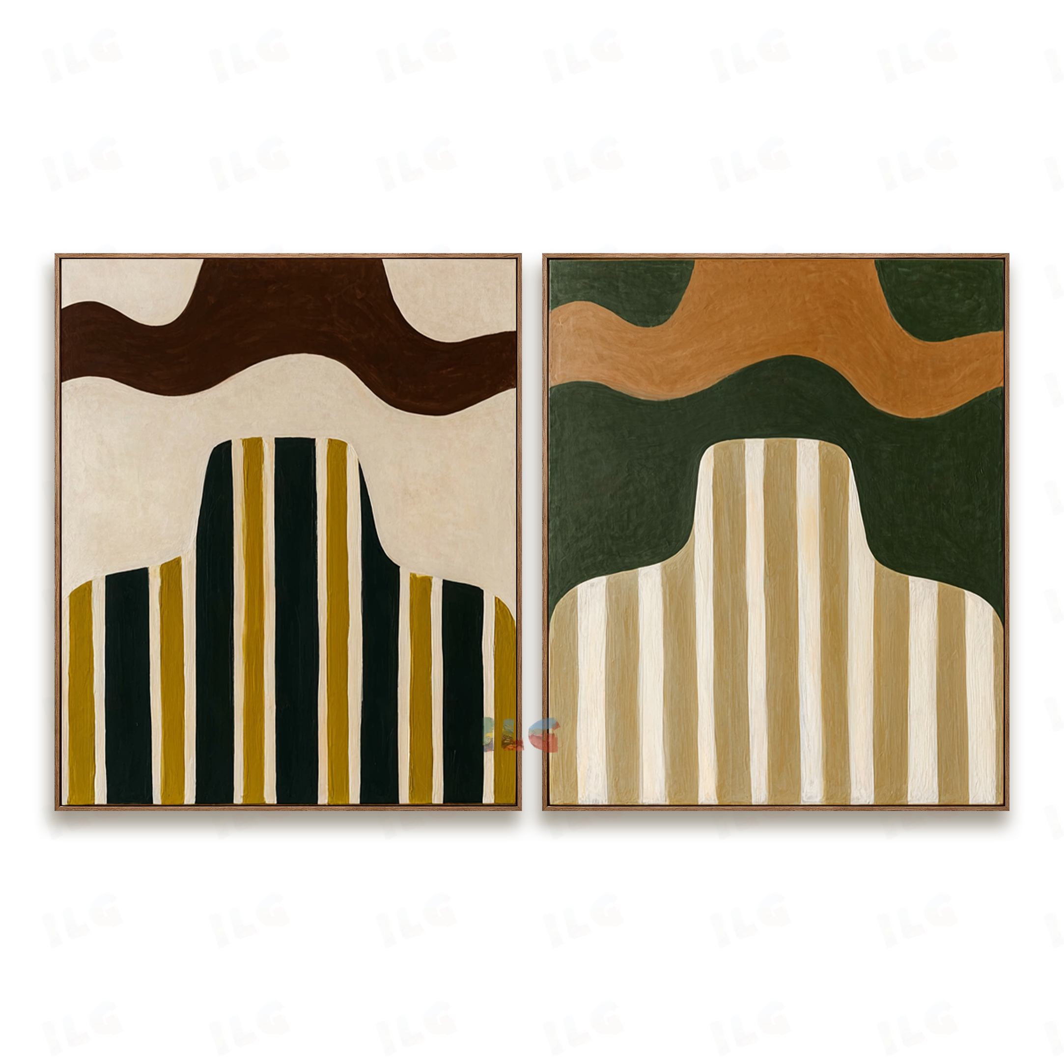 Silent Horizons Duo – Abstract Figurative Wall Art