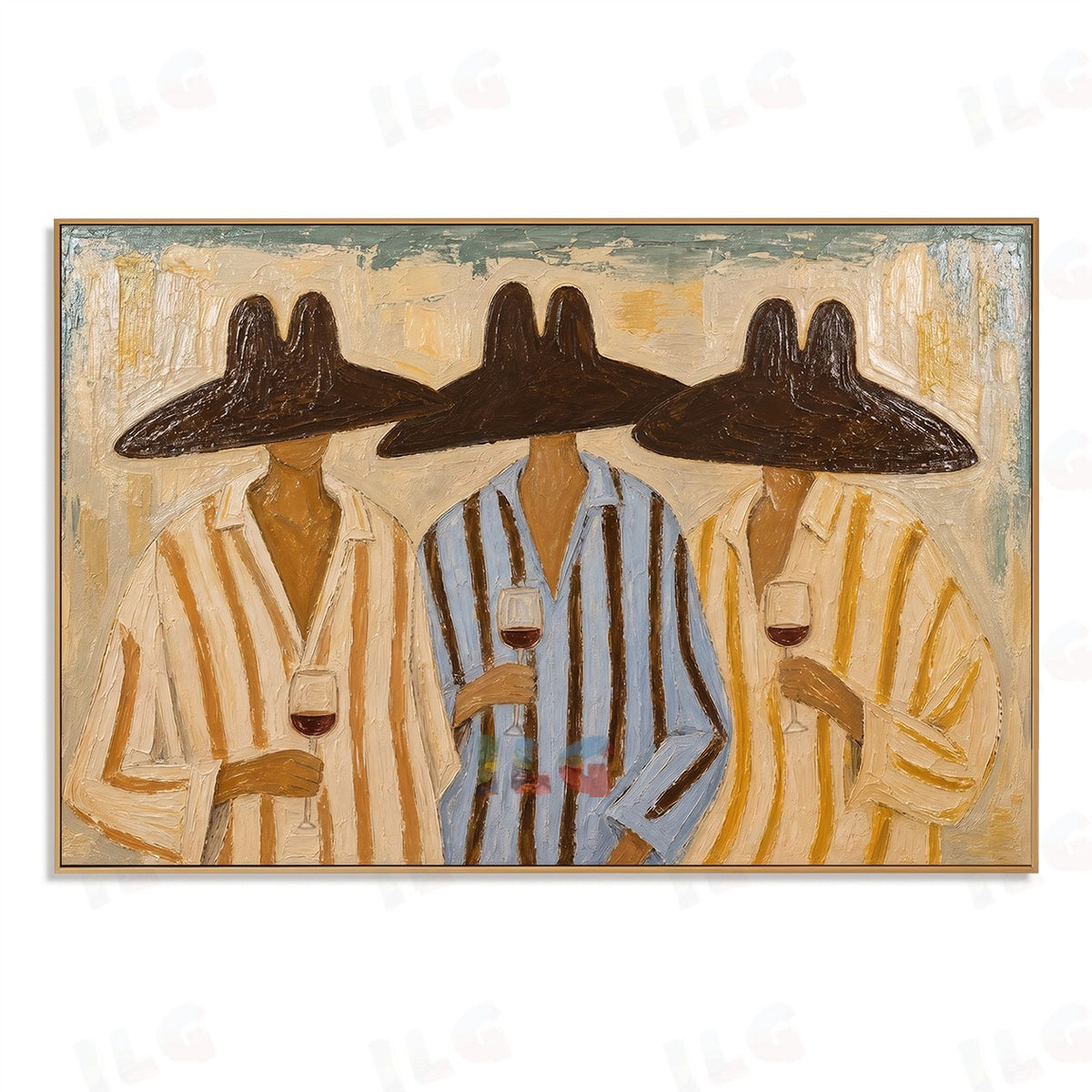Sunset Lounge – Three Figures in Wide Brim Harmony