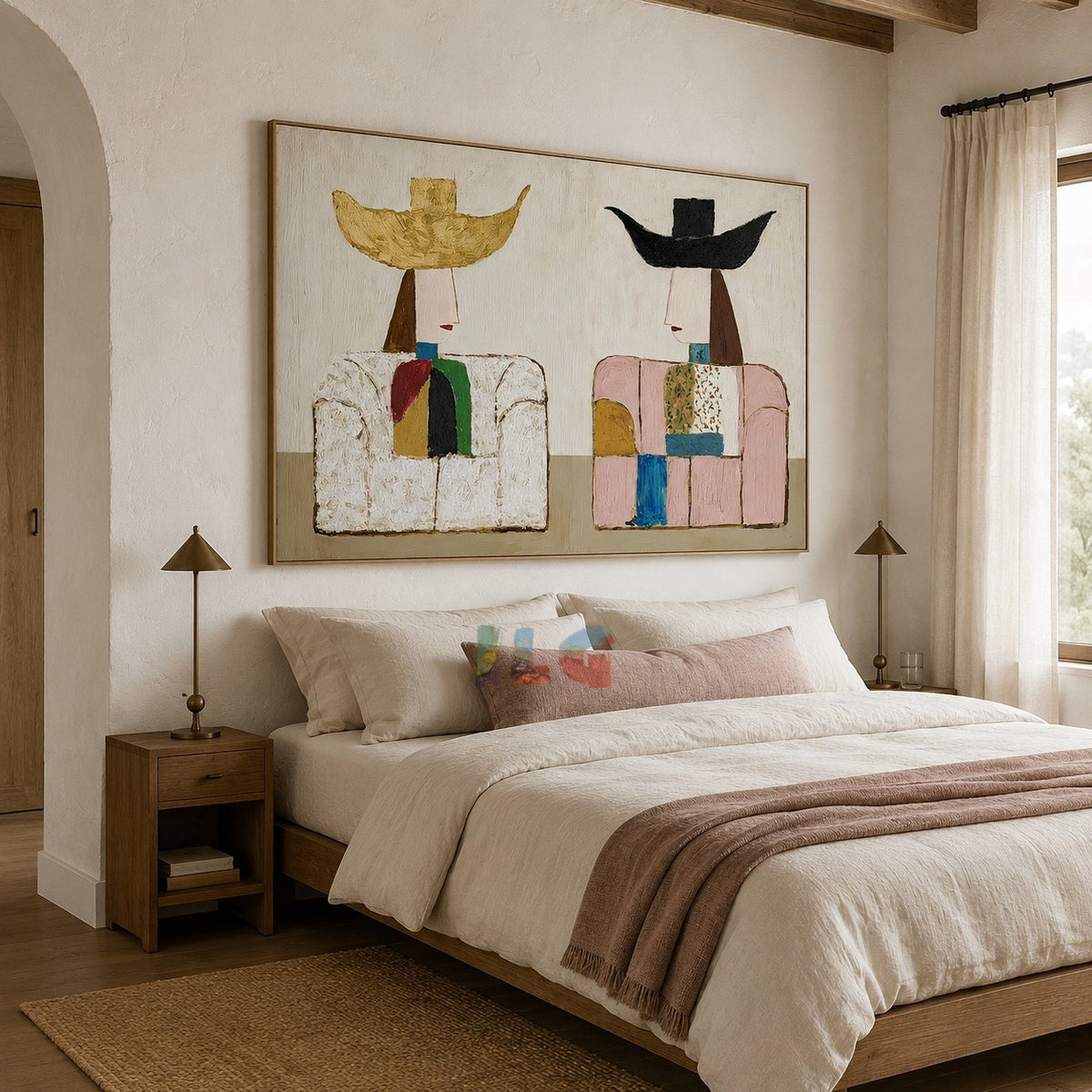 The Quiet Duo – Abstract Figurative Wall Art