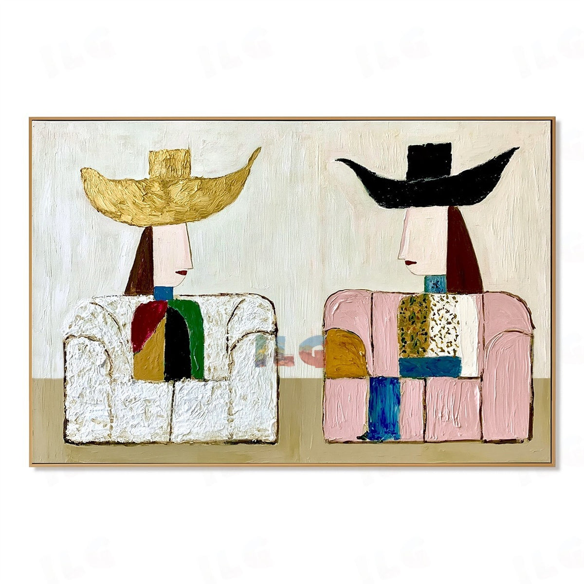 The Quiet Duo – Abstract Figurative Wall Art