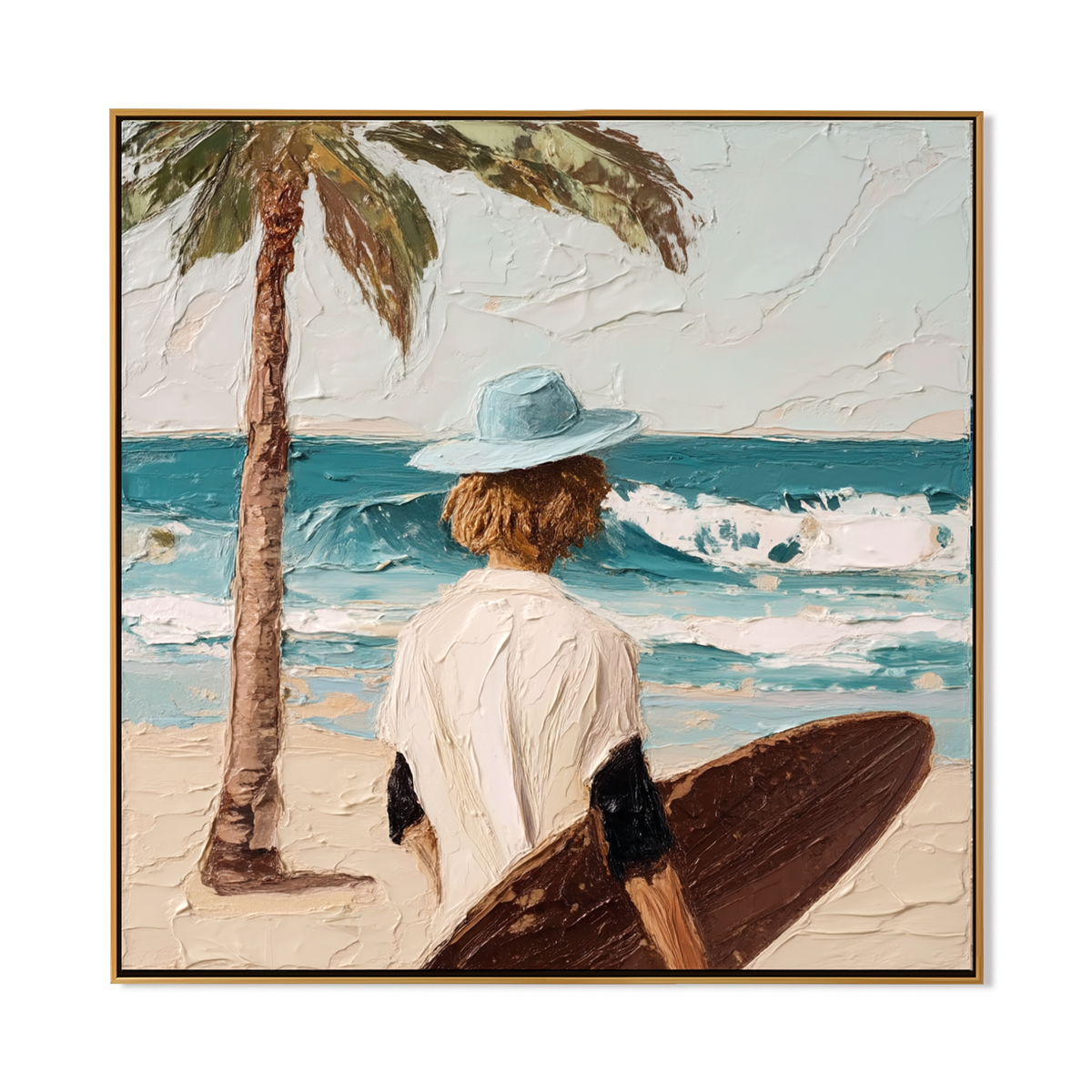 Tidebound Solitude – Coastal Surfboard Wall Art