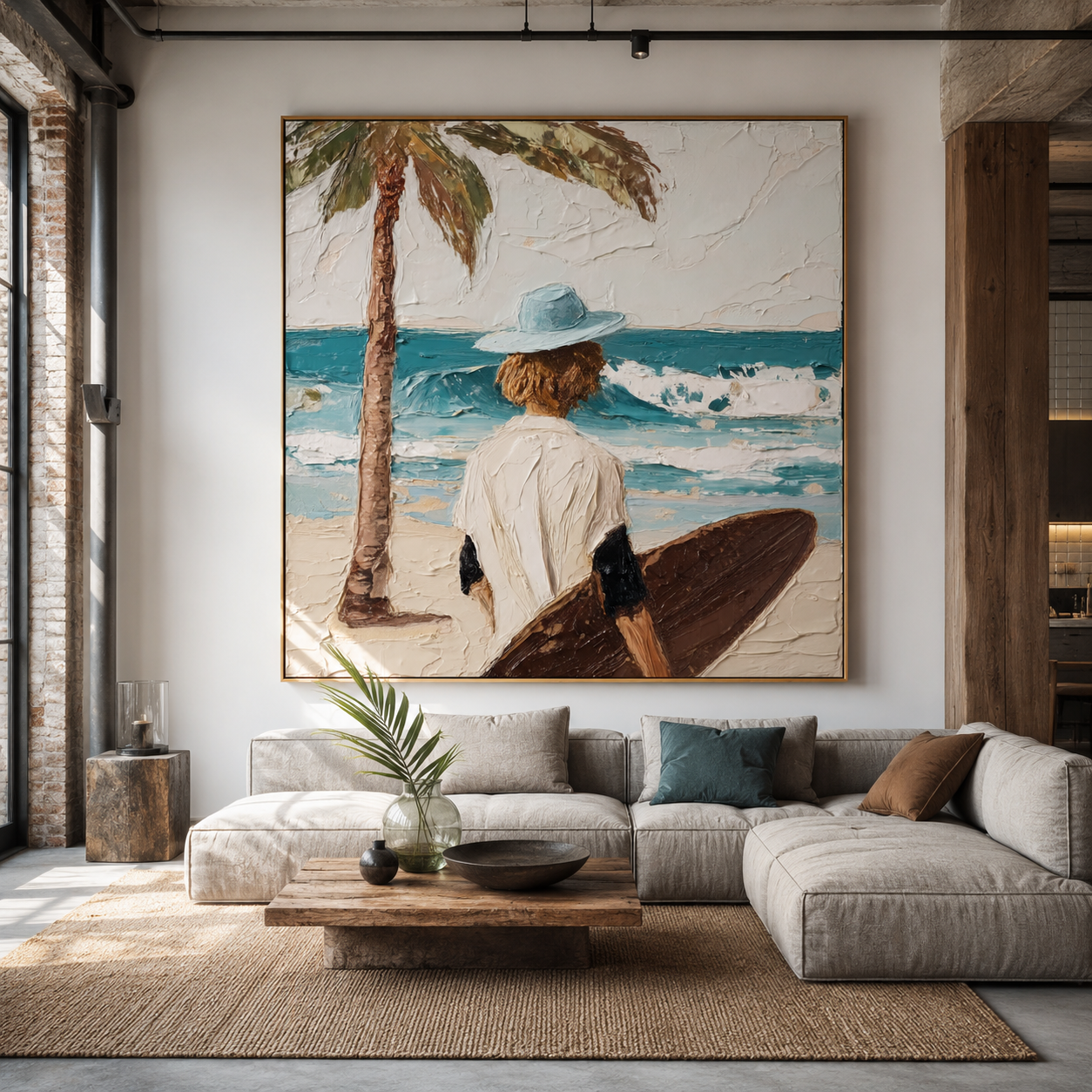Tidebound Solitude – Coastal Surfboard Wall Art
