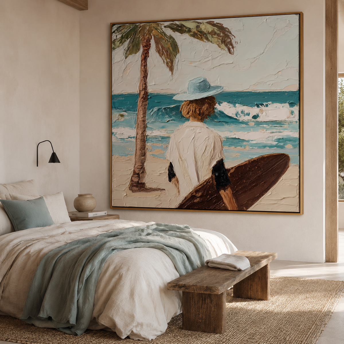 Tidebound Solitude – Coastal Surfboard Wall Art