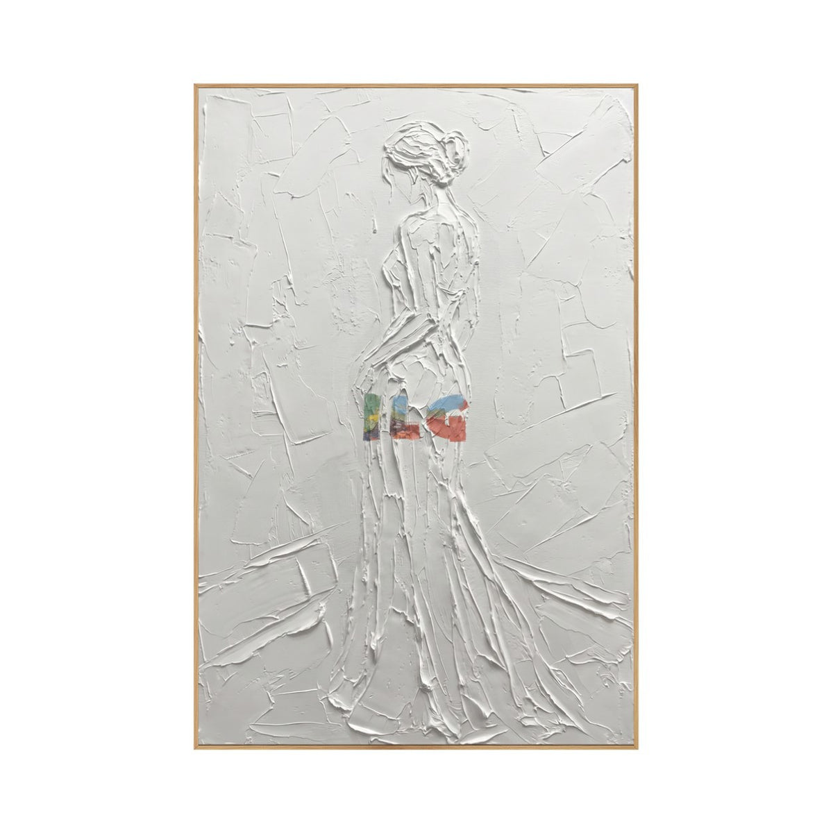Veil of Stillness – White Sculptural Woman Wall Art