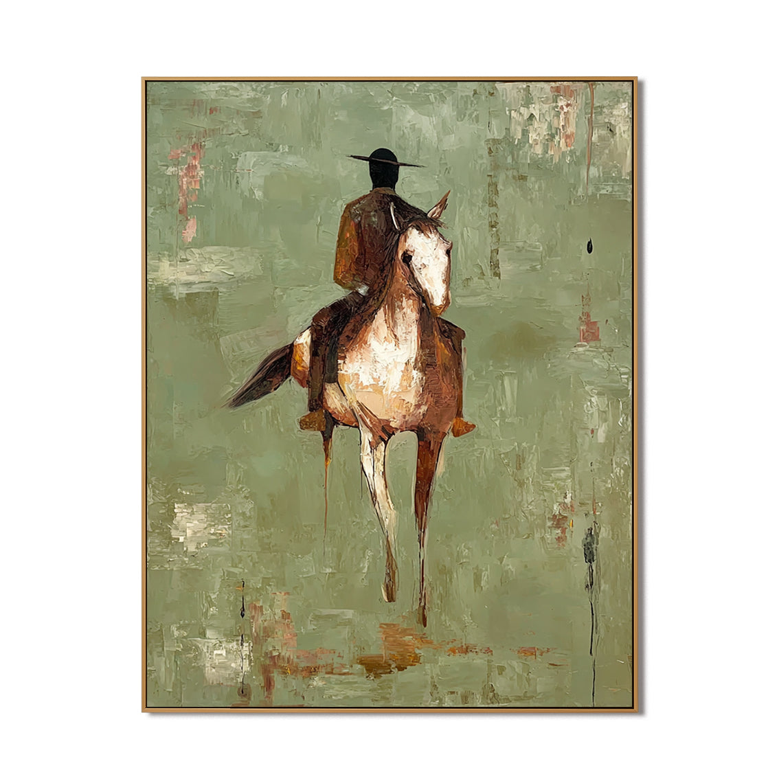 Verdant Rider Spirit – Equestrian Figurative Wall Art