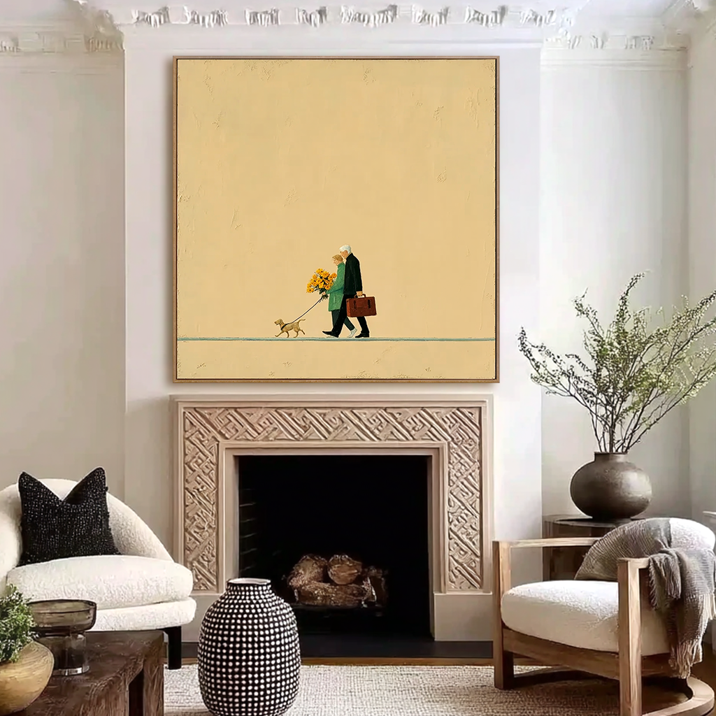 Sunday Together - Minimalist Couple Canvas Art