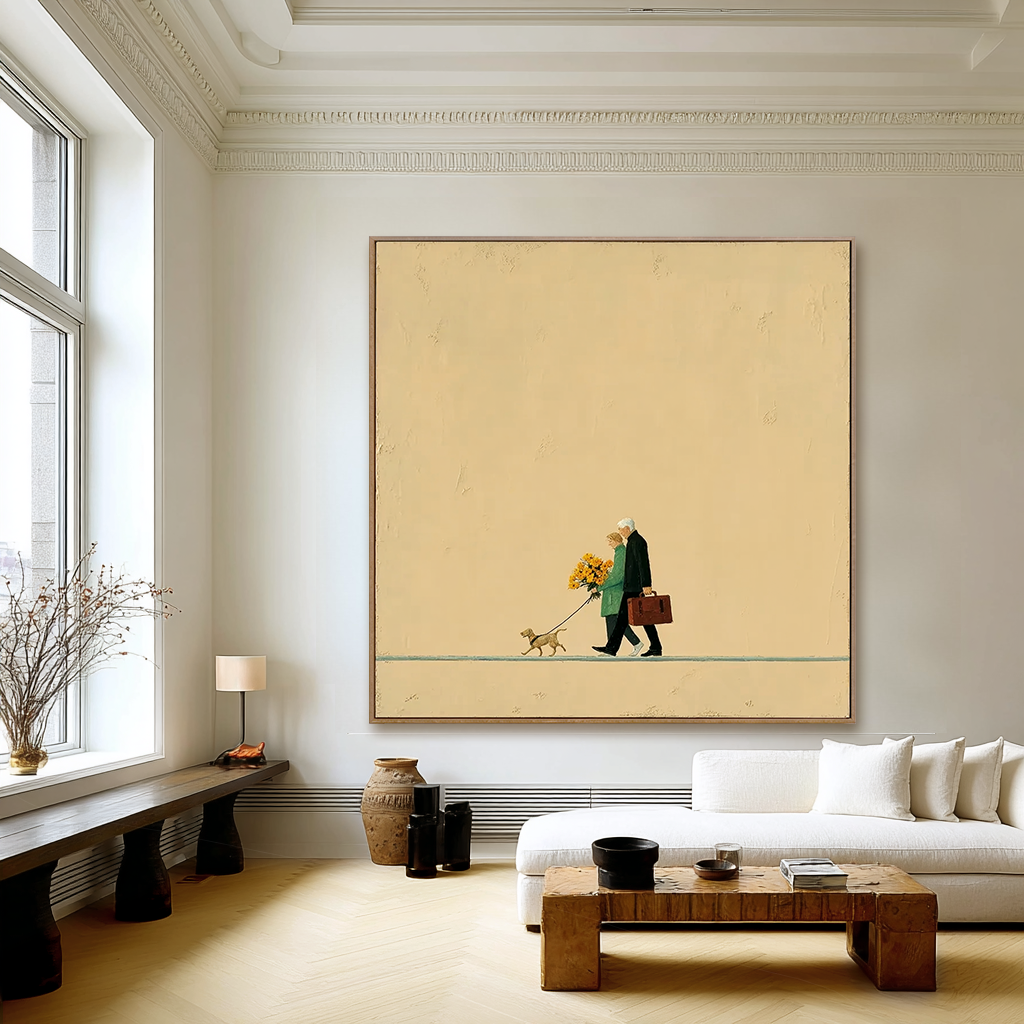 Sunday Together - Minimalist Couple Canvas Art