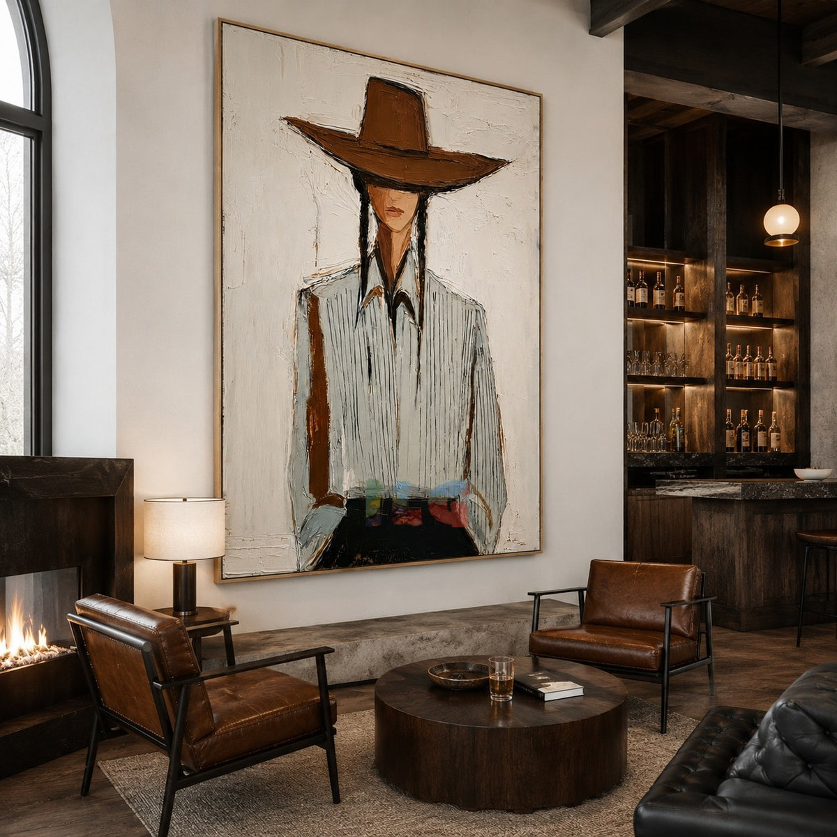 Frontier Silence – Contemporary Cowboy Portrait Wall Art