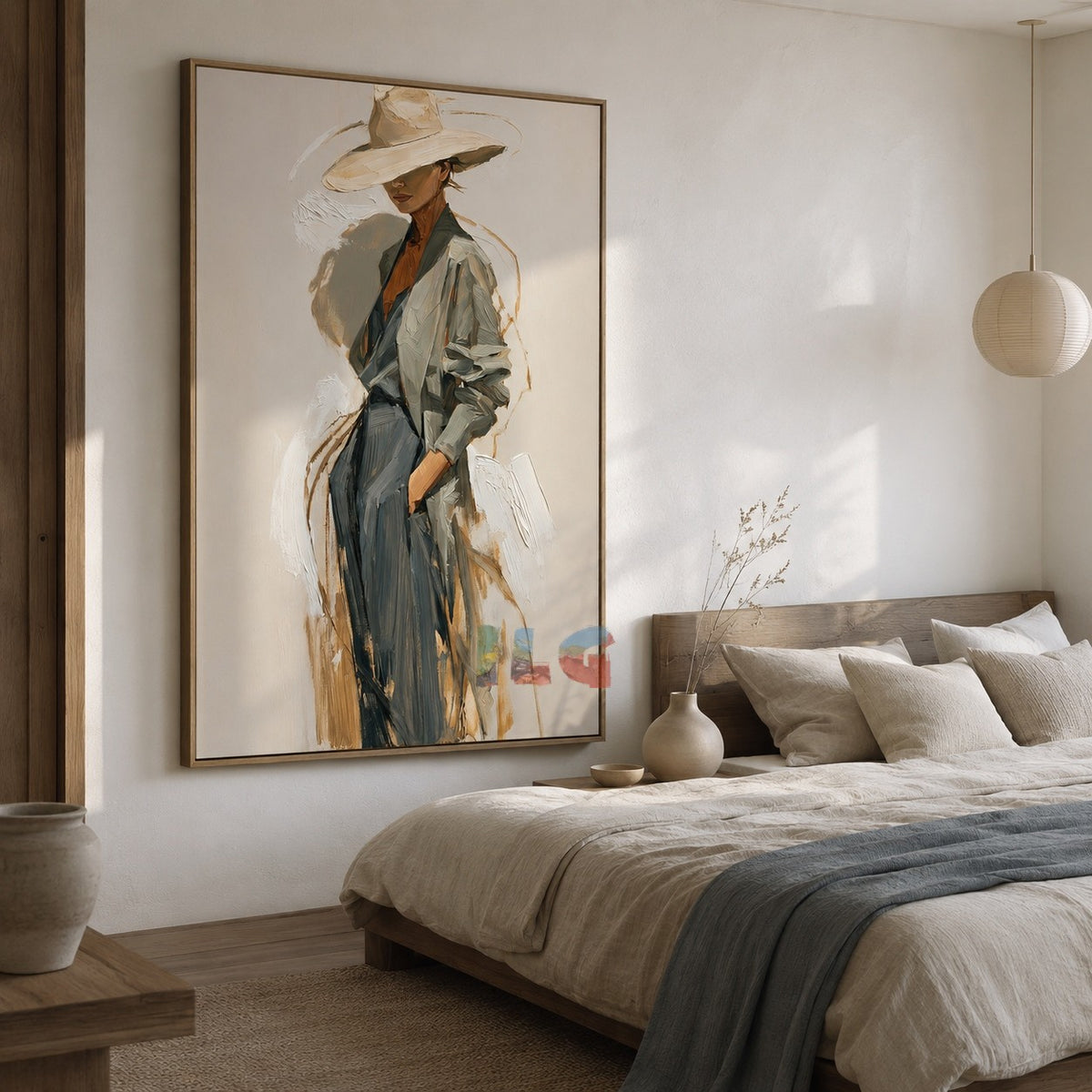 Ivory Horizon Muse – Modern Fashion Figurative Wall Art