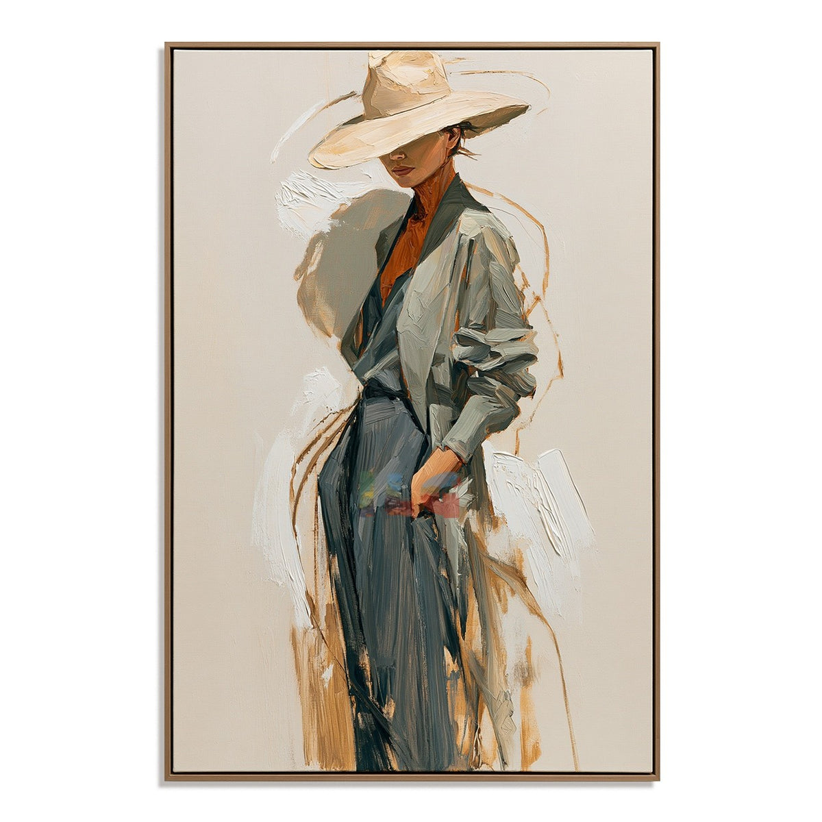 Ivory Horizon Muse – Modern Fashion Figurative Wall Art