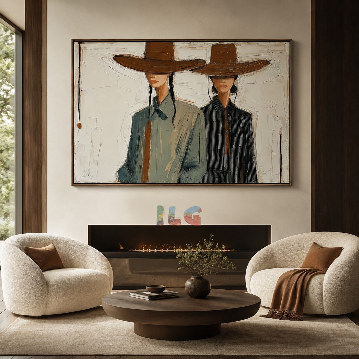 Twin Shadows – Contemporary Western Couple Wall Art
