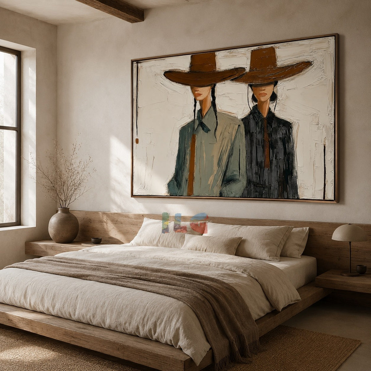 Twin Shadows – Contemporary Western Couple Wall Art