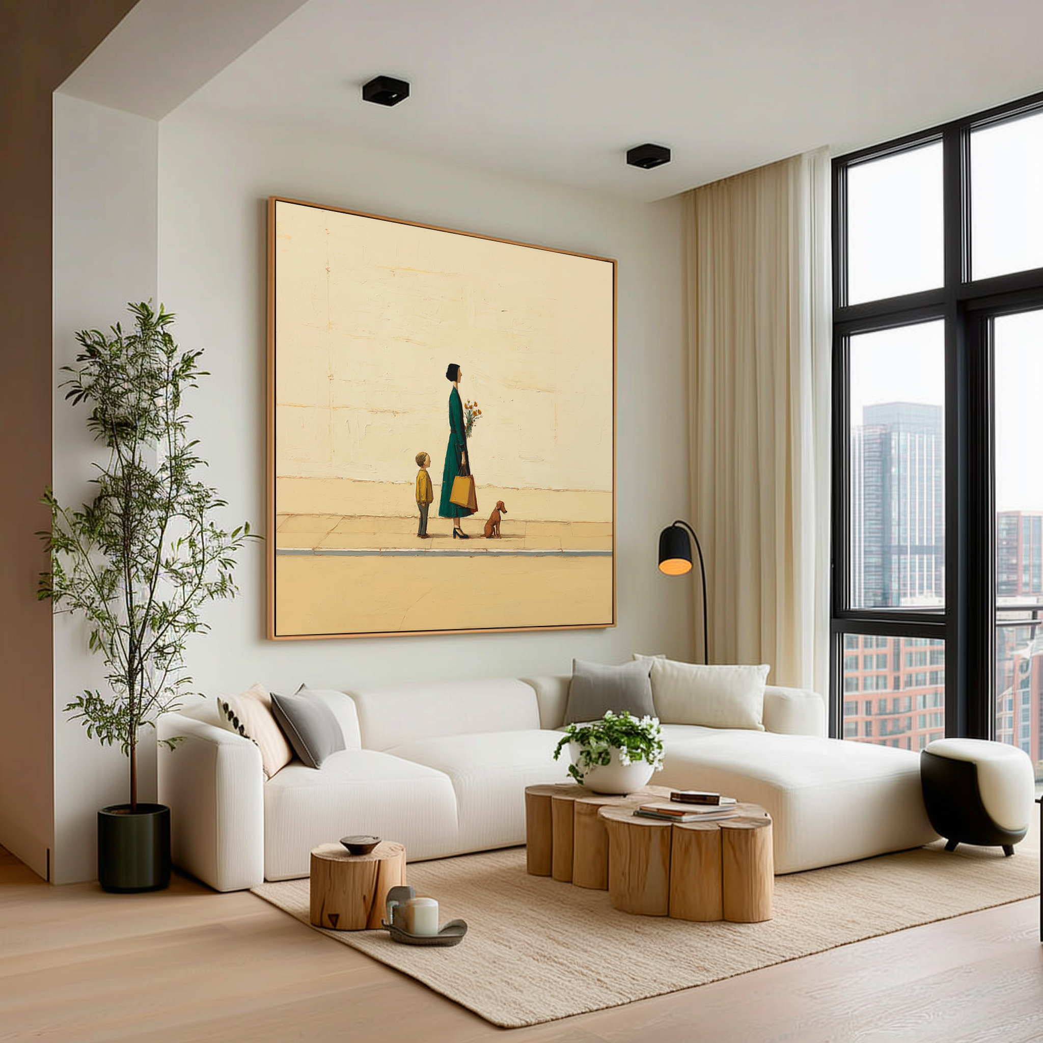 Waiting Light - Minimalist Family Canvas Art