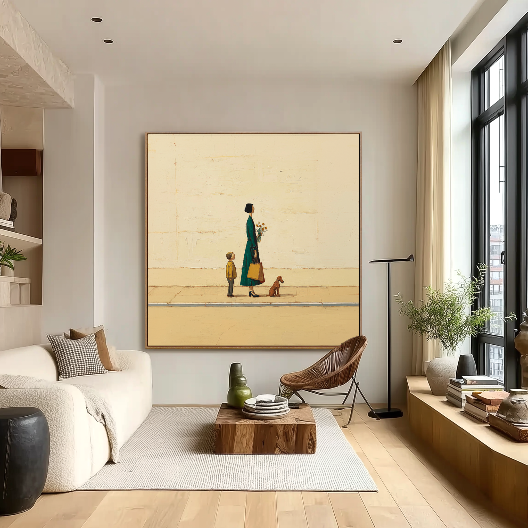 Waiting Light - Minimalist Family Canvas Art