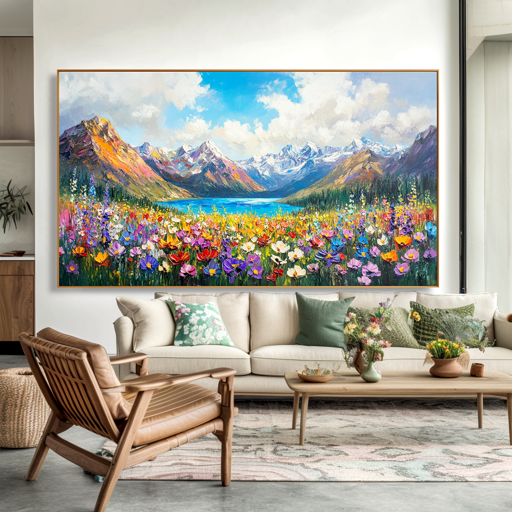Everlight Meadow - Wildflower Mountain Lake Wall Art