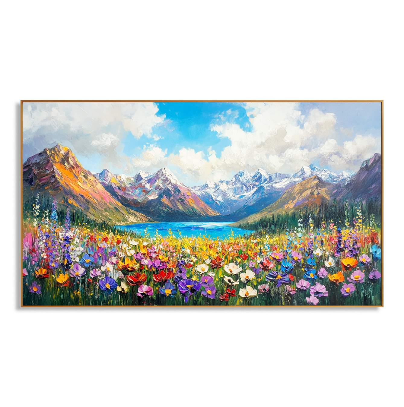Everlight Meadow - Wildflower Mountain Lake Wall Art