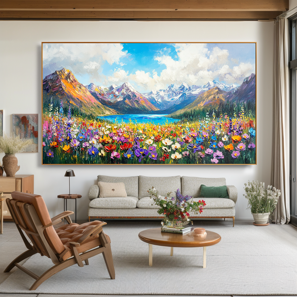 Everlight Meadow - Wildflower Mountain Lake Wall Art