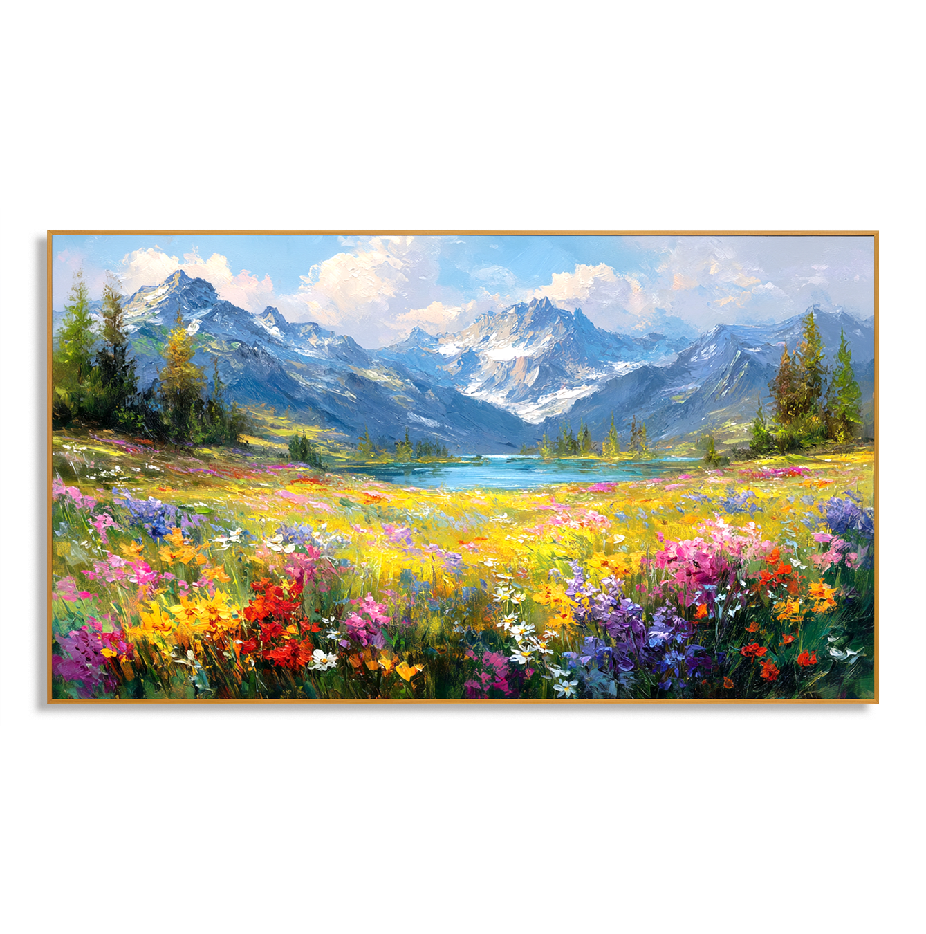 Golden Stillness - Mountain Meadow Lake Wall Art