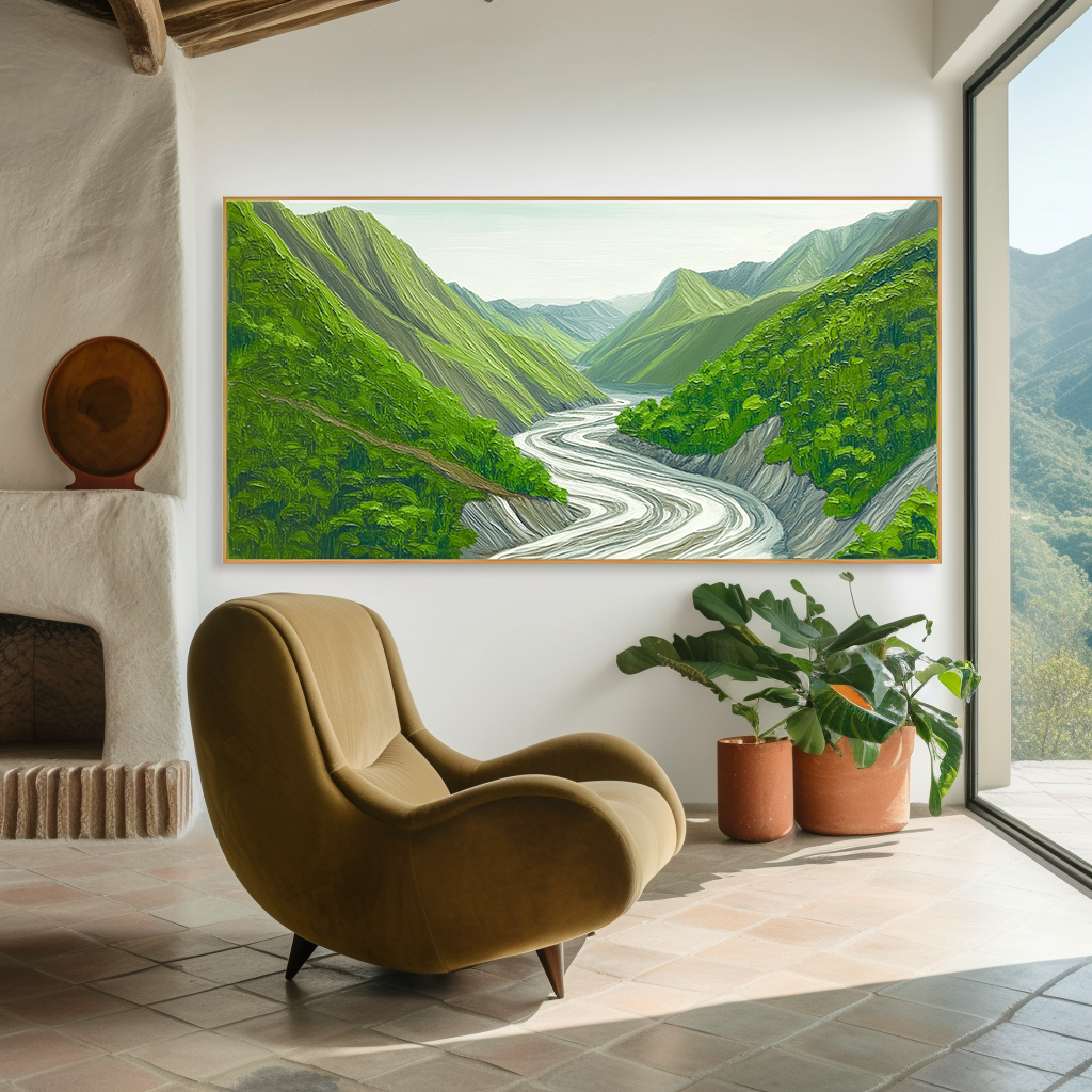 Emerald Passage - Green Valley River Landscape Wall Art