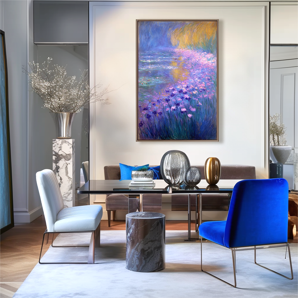 Eternal Blossoms – Large Impressionist Water Lily Garden Oil Painting on Canvas