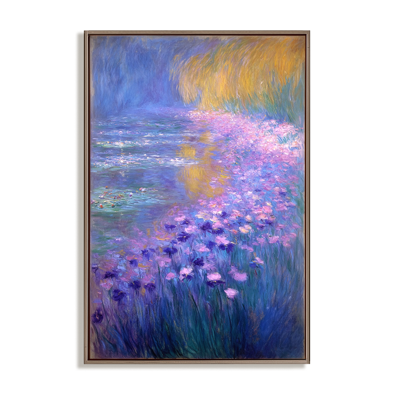 Eternal Blossoms – Large Impressionist Water Lily Garden Oil Painting on Canvas