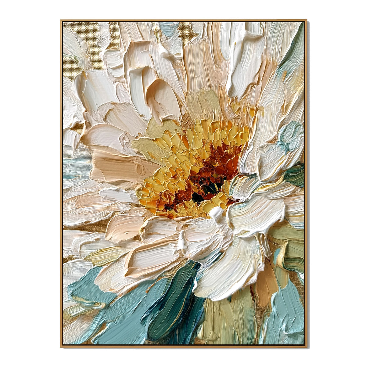 Ivory Garden Symphony – Textured Floral Wall Art