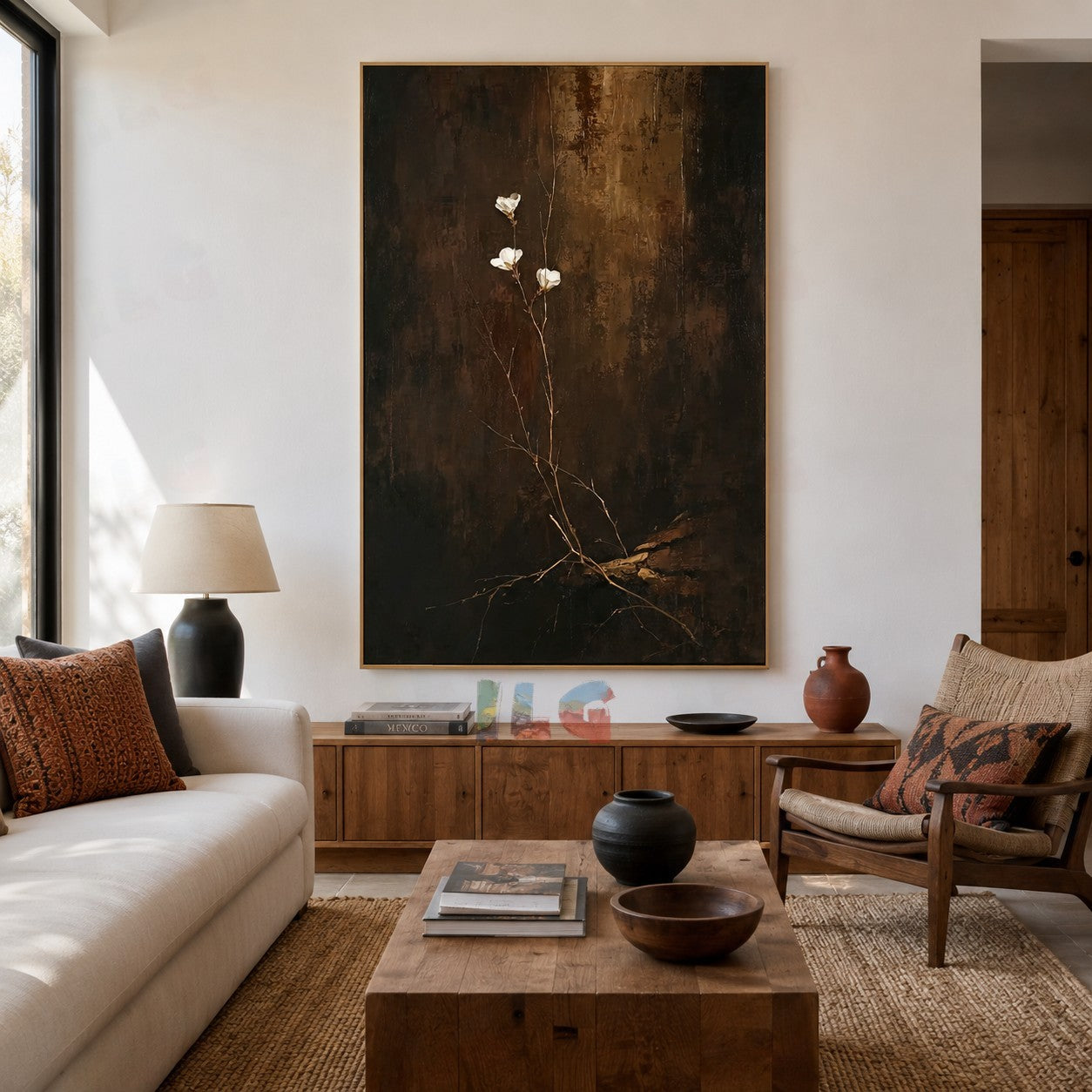 Nocturne Bloom – Botanical Textured Wall Art