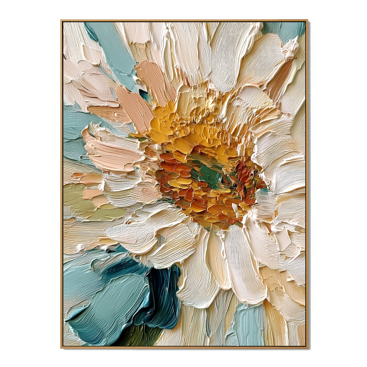 Ocean Bloom Reverie – Textured Floral Wall Art